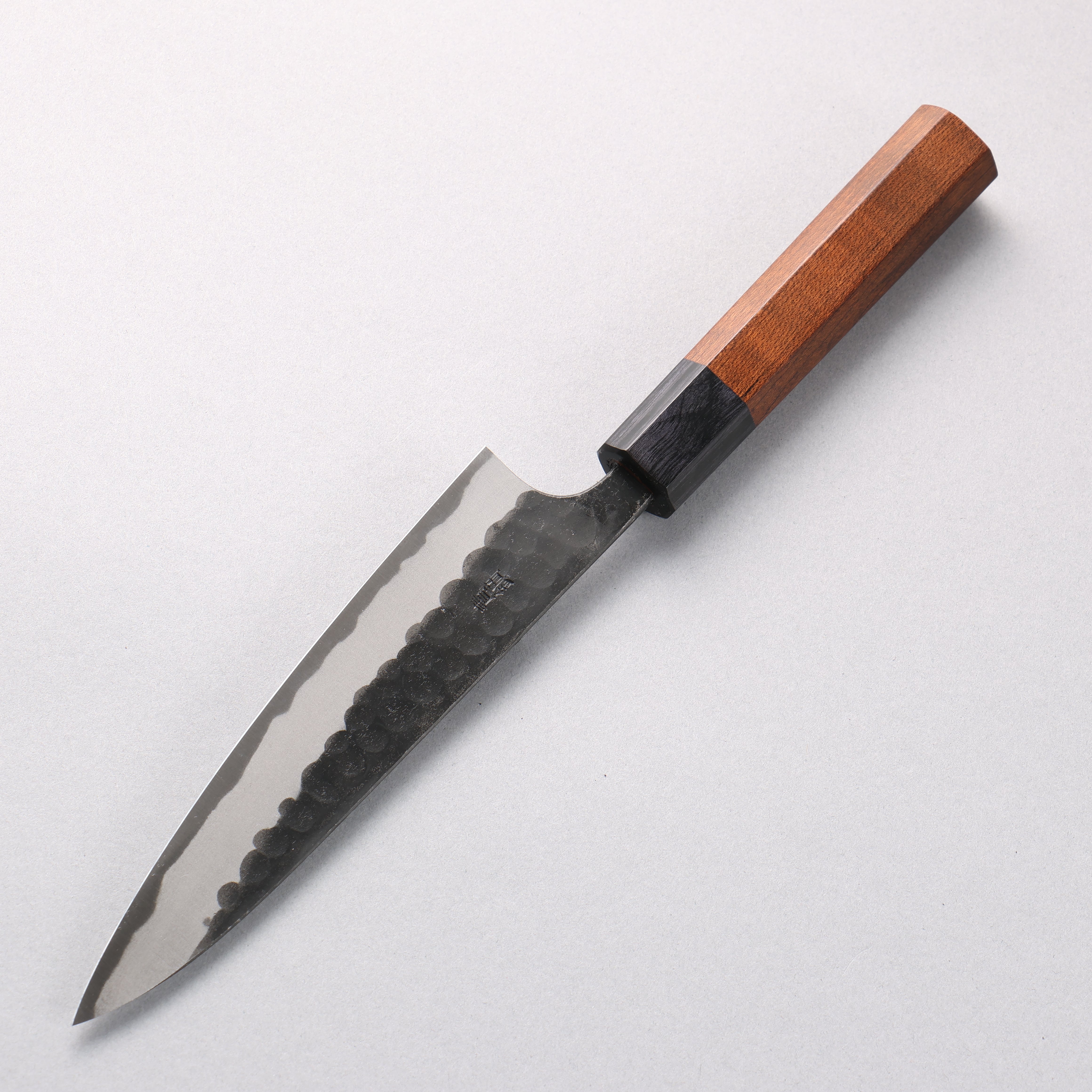 Nao Yamamoto Blue Super Kurouchi Hammered(Maru) Petty-Utility 150mm Maple Stabilized Handle