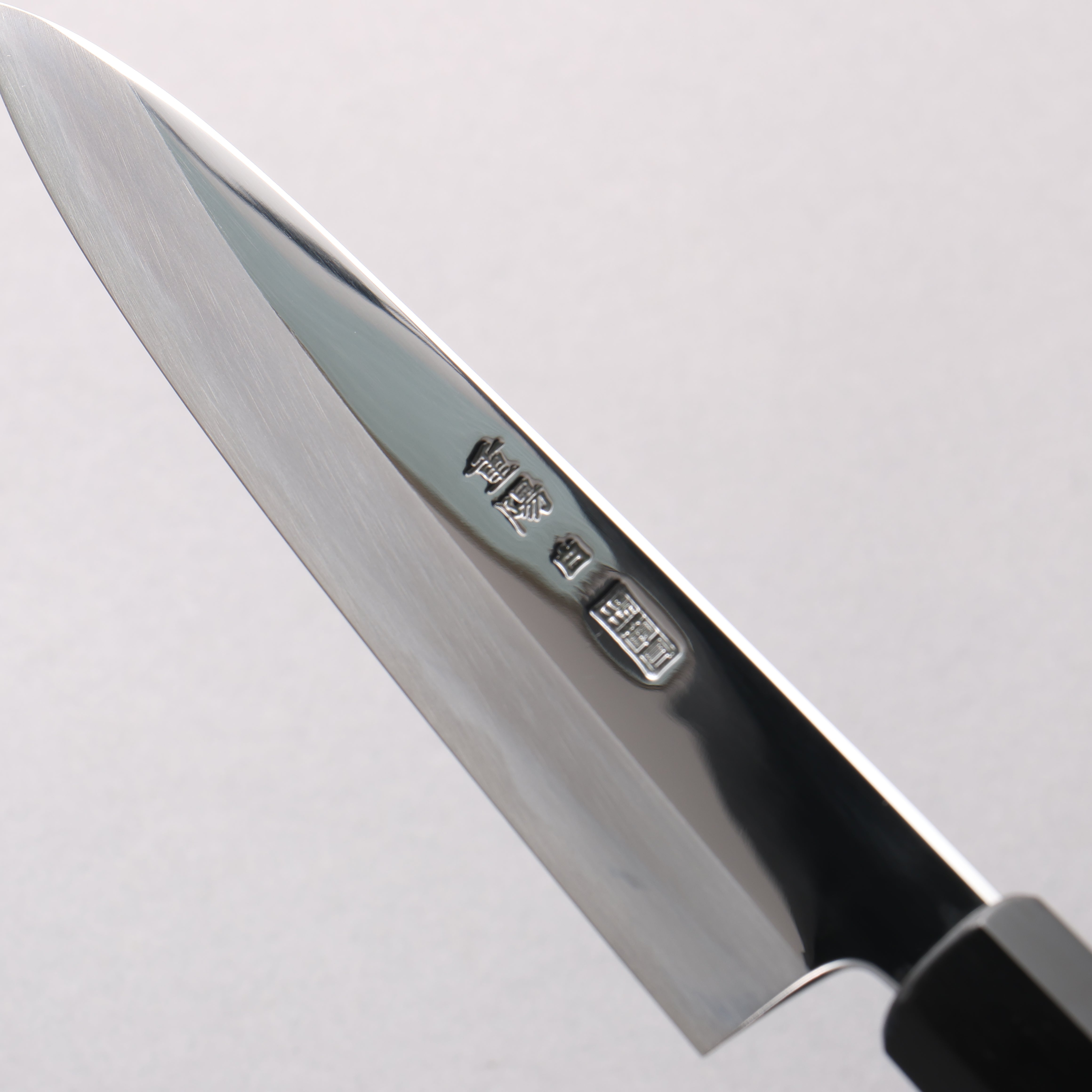 Choyo White Steel Mirrored Finish Petty-Utility 150mm Ebony Wood (ferrule: Black Water Buffalo Horn) Handle