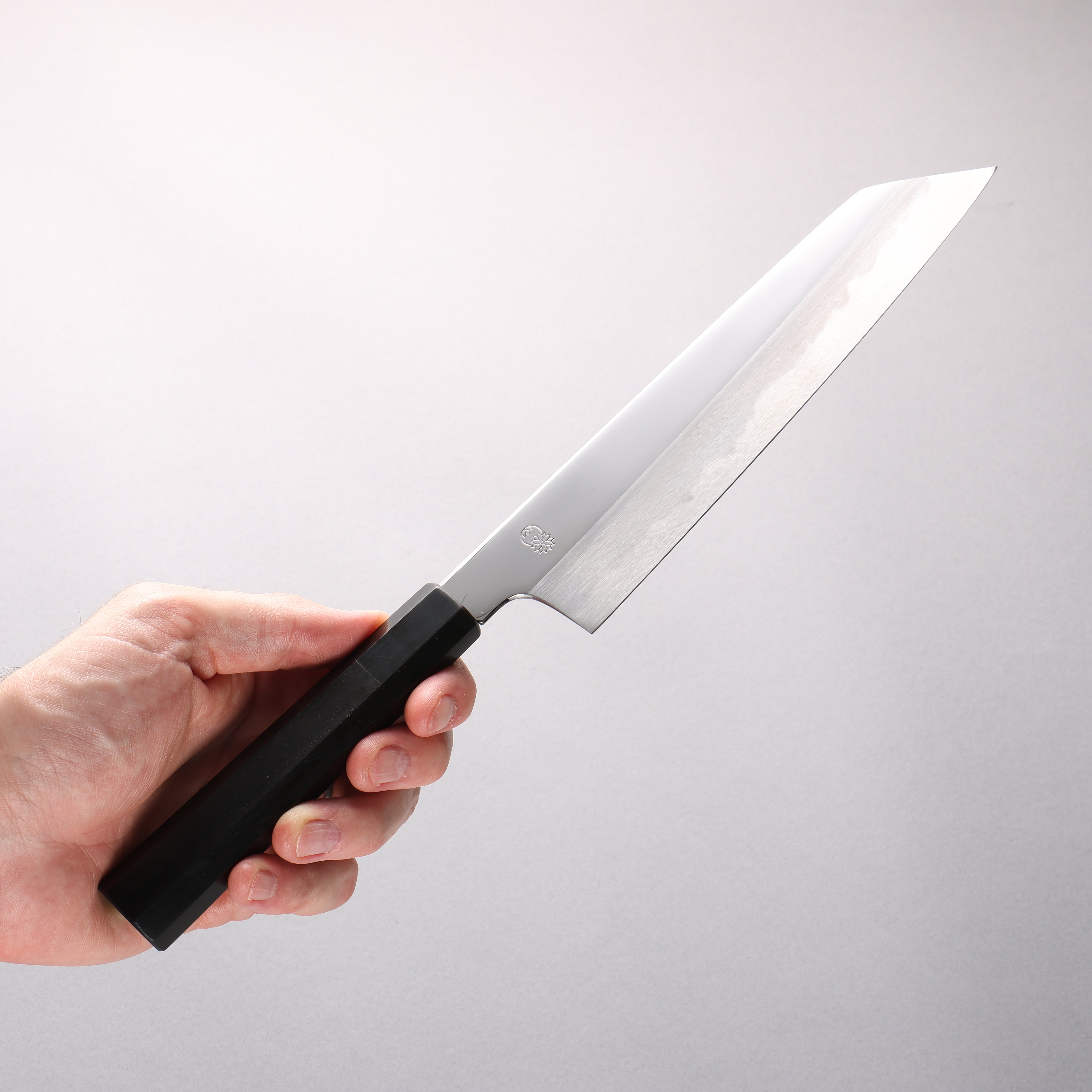 Choyo White Steel Mirrored Finish Kiritsuke Gyuto 210mm Ebony Wood (ferrule: Black Water Buffalo Horn) Handle