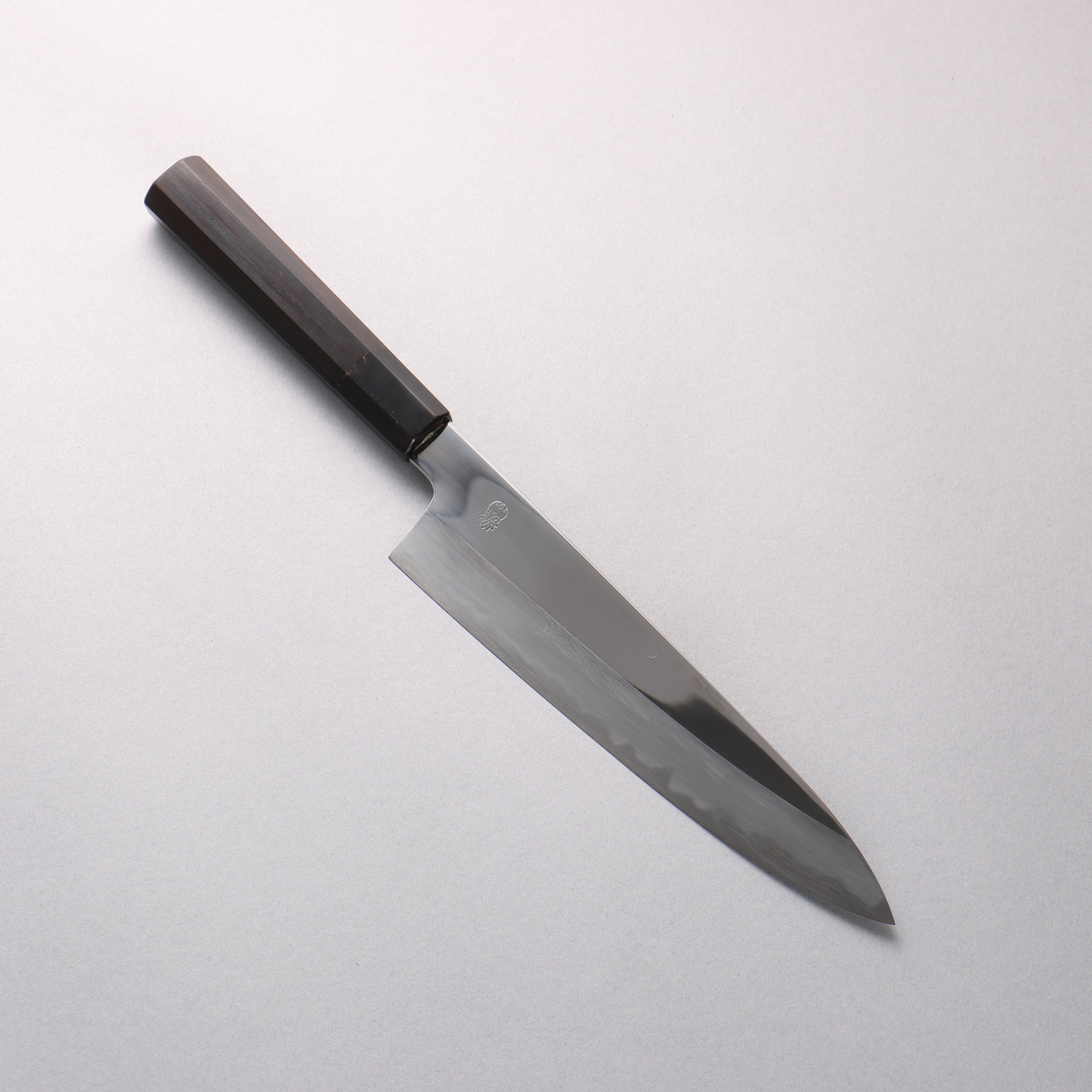 Choyo Blue Steel No.1 Mirrored Finish Gyuto 210mm Ebony Wood (ferrule: Black Water Buffalo Horn) Handle