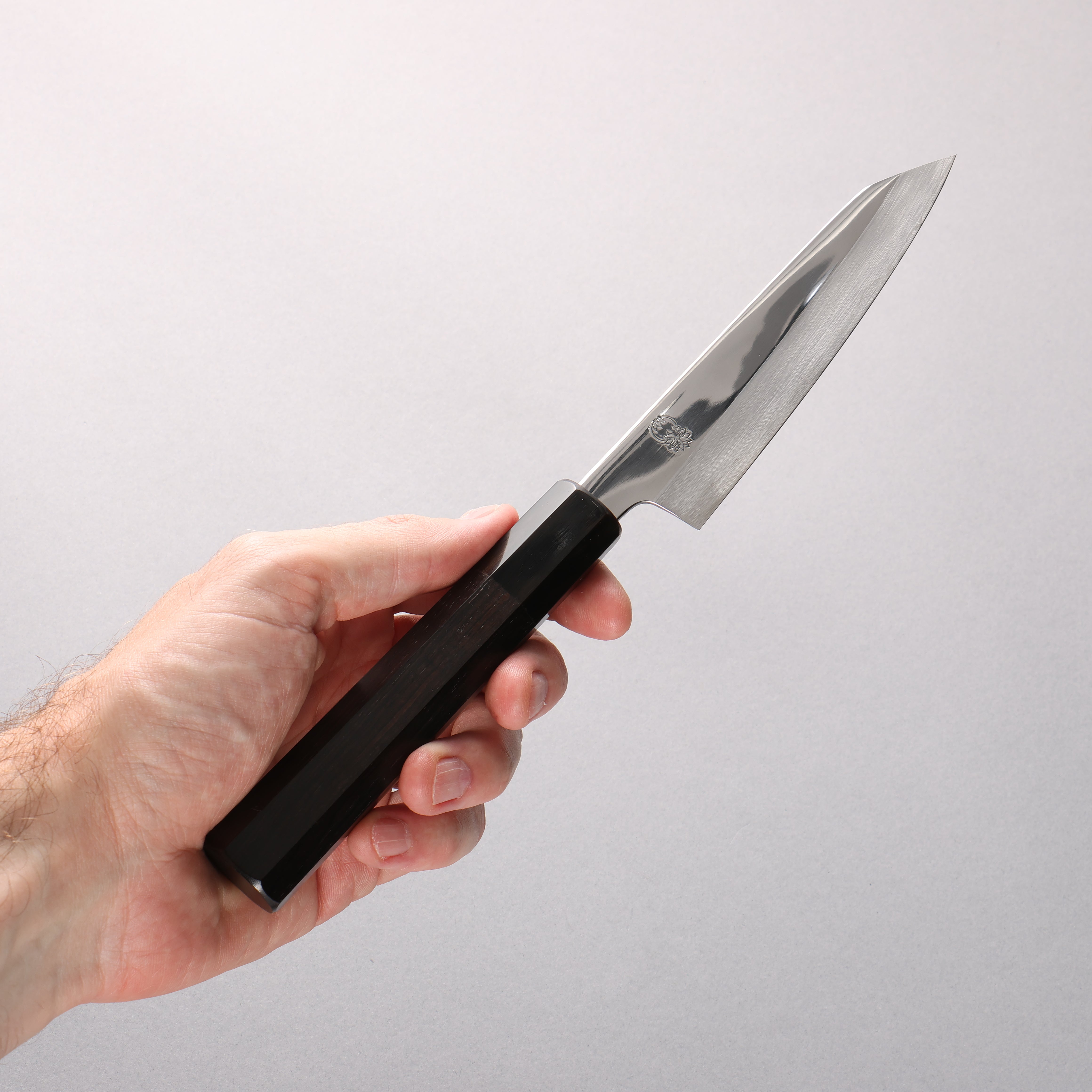Choyo Silver Steel No.3 Mirrored Finish Petty-Utility 135mm Ebony Wood (ferrule: Black Water Buffalo Horn) Handle