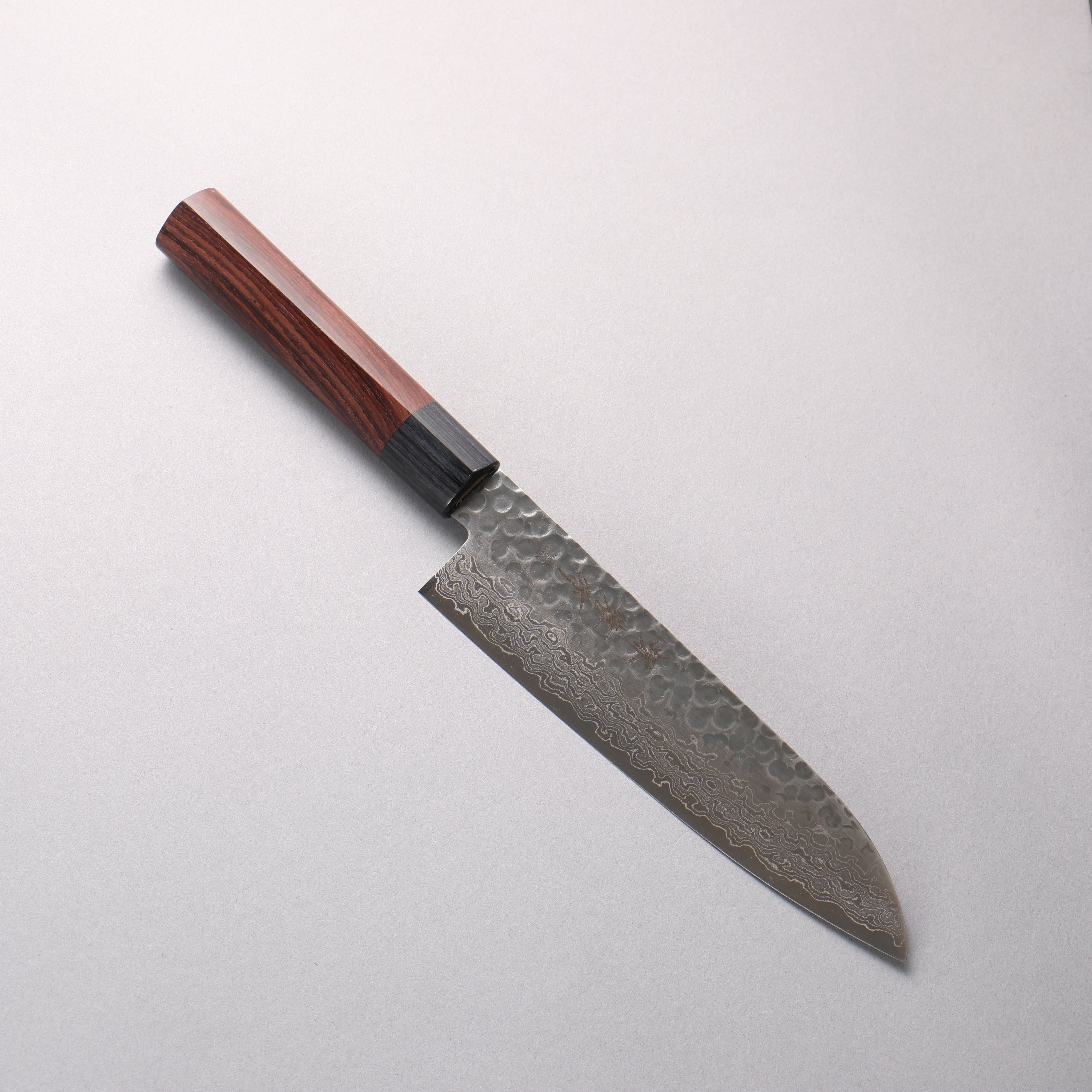 Sakai Takayuki AUS10 45 Layer Damascus Santoku 180mm Shitan Handle - Japanny - Best Japanese Knife
