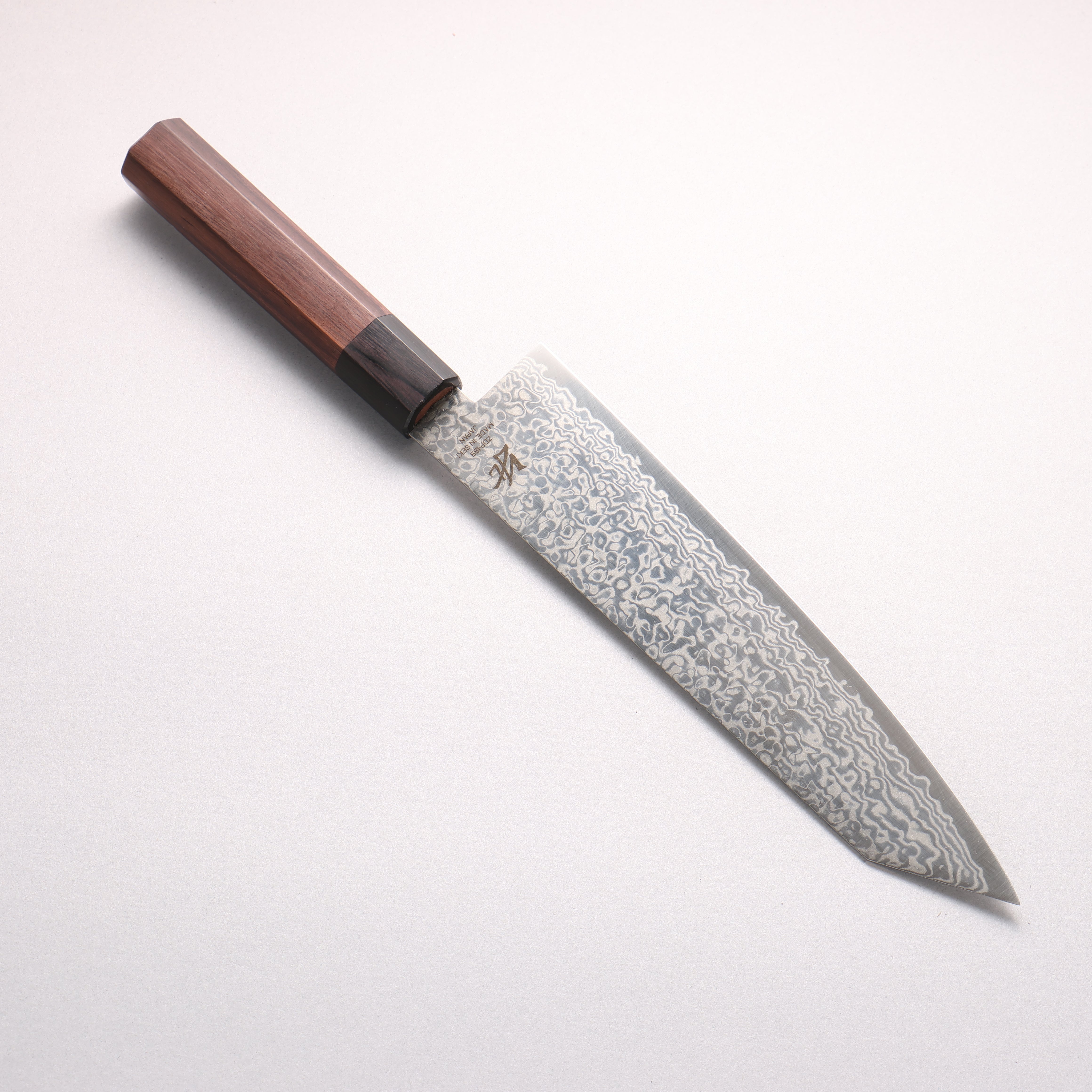 Seisuke ZDP189 Damascus Kiritsuke Gyuto 210mm Rosewood (Ferrule: Black Pakka Wood) Handle