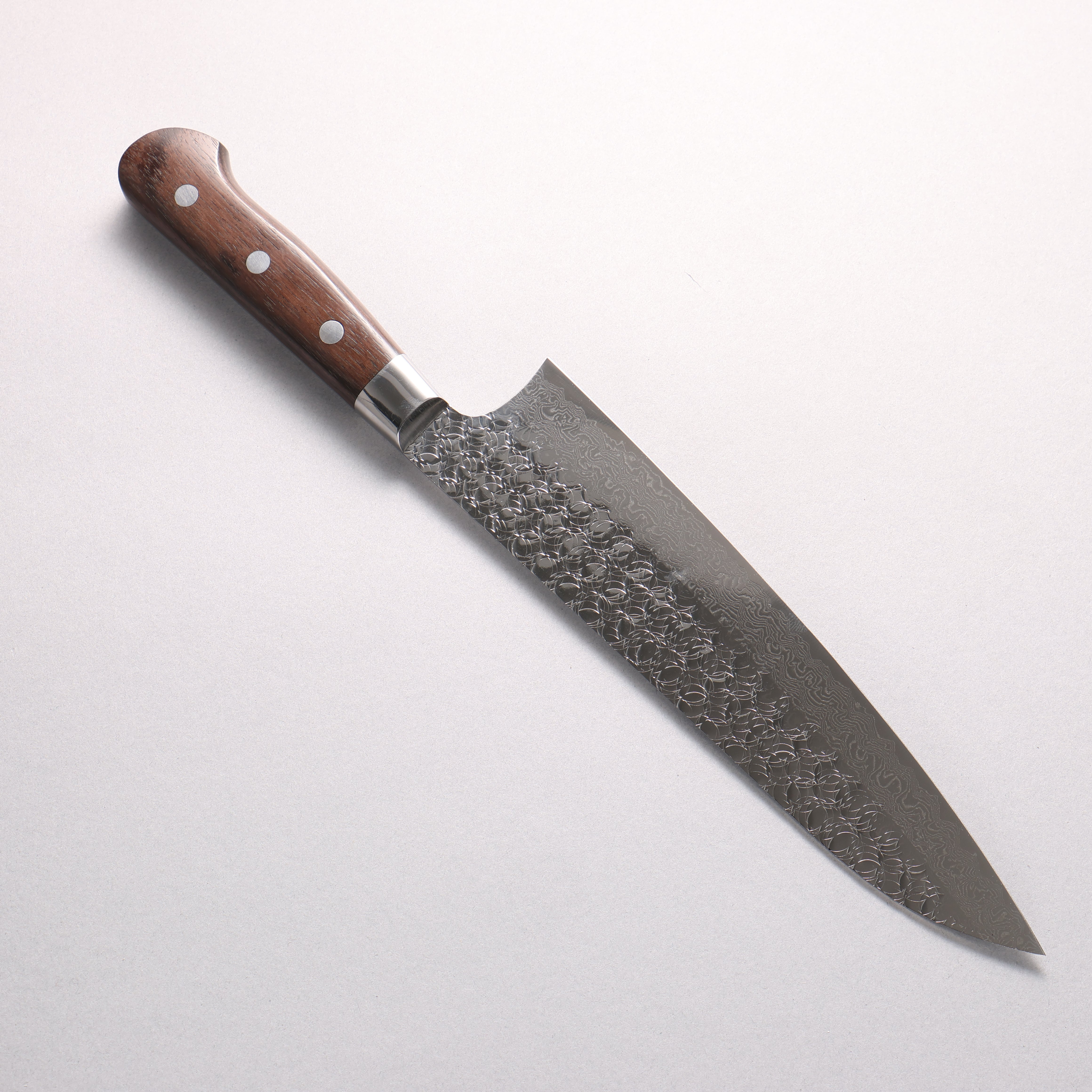 Sakai Takayuki SG2 Hammered Damascus Migaki Finished Gyuto 210mm Rosewood Handle