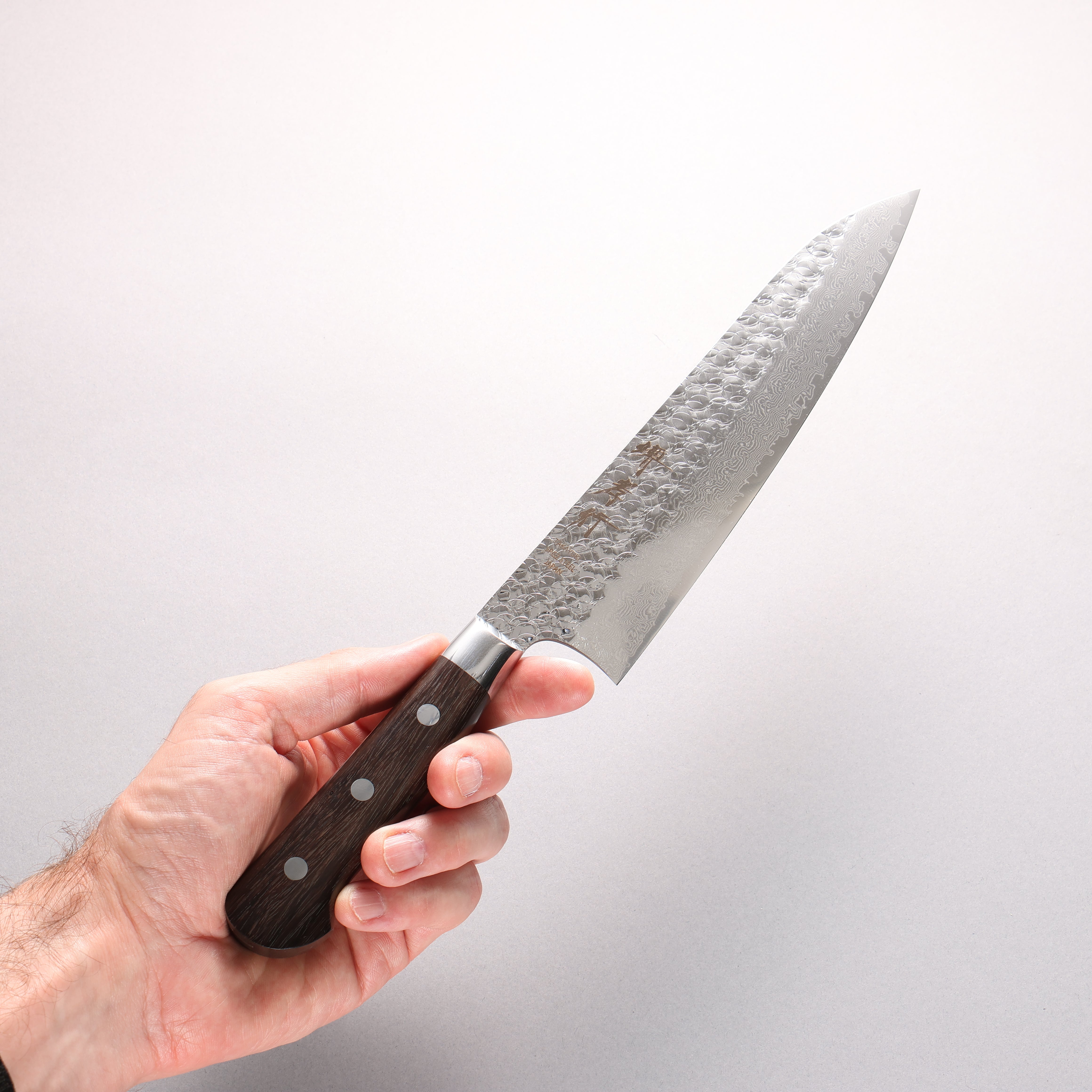Sakai Takayuki SG2 Hammered Damascus Migaki Finished Gyuto 210mm Rosewood Handle