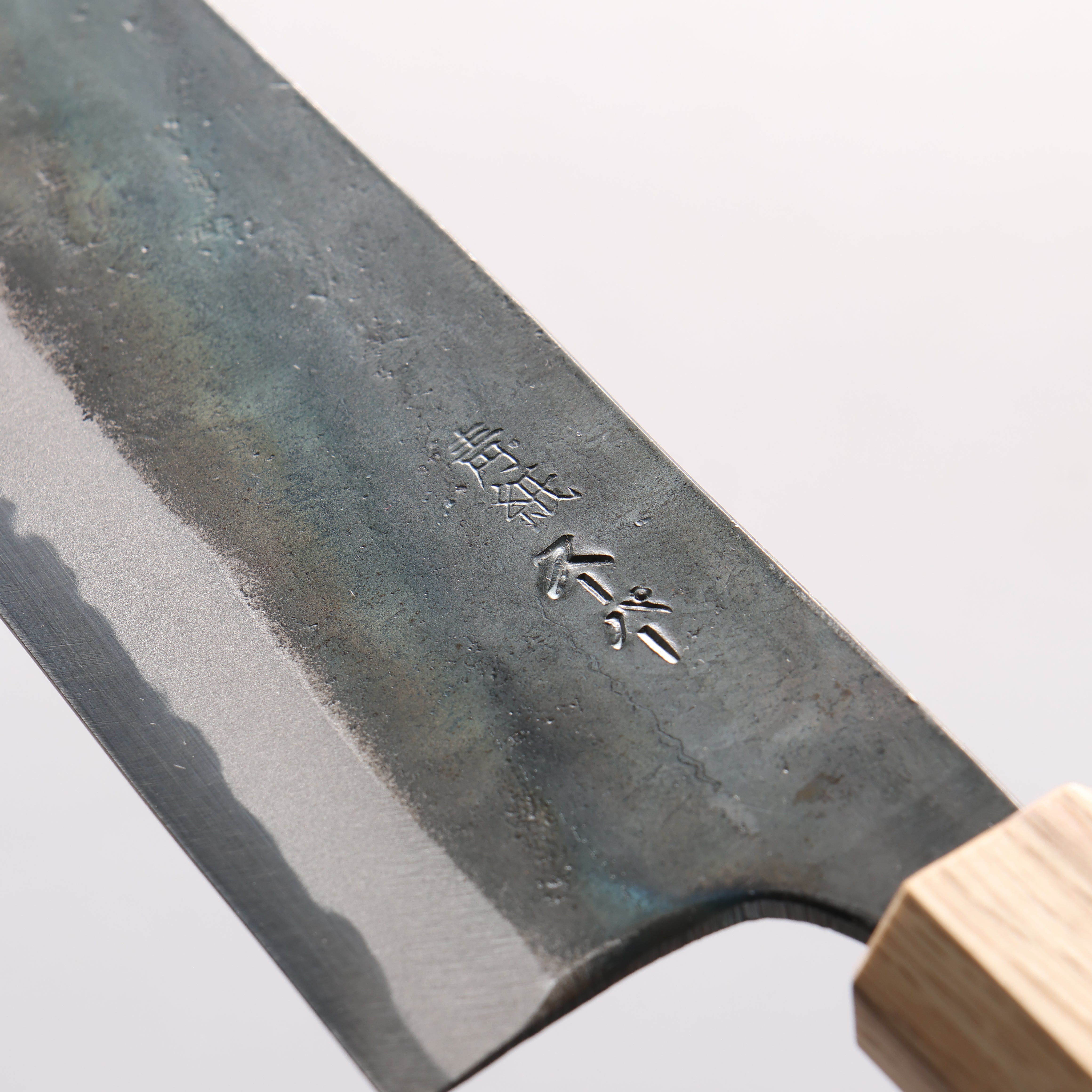 Seisuke Blue Super Black Finished Kiritsuke Gyuto 210mm Rosewood (ferrule: Oak) Handle