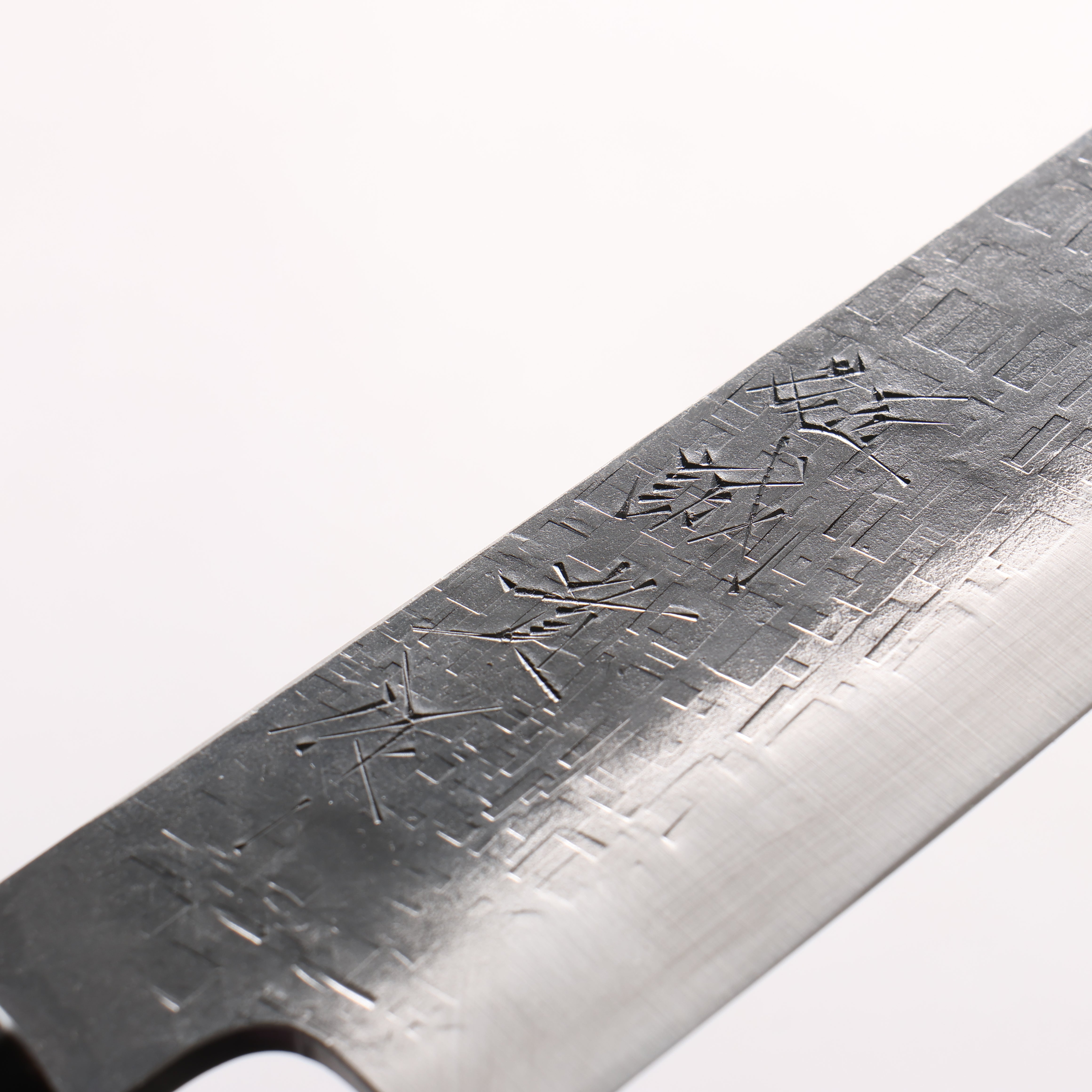 Shigeki Tanaka Blue Steel No.2 Black Finished Hammered(square) Small Santoku 150mm Walnut Handle