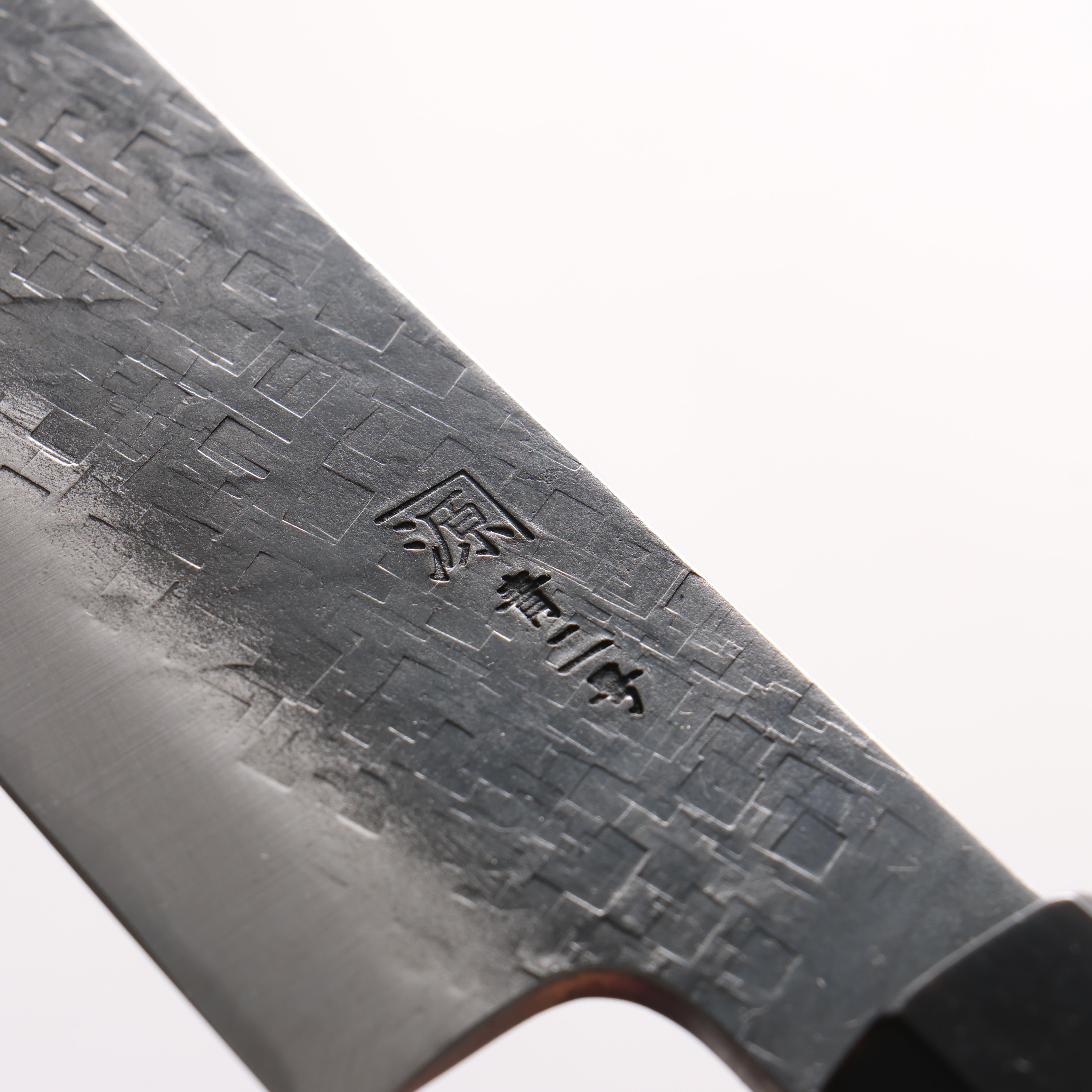 Shigeki Tanaka Blue Steel No.2 Black Finished Hammered(square) Small Santoku 150mm Walnut Handle