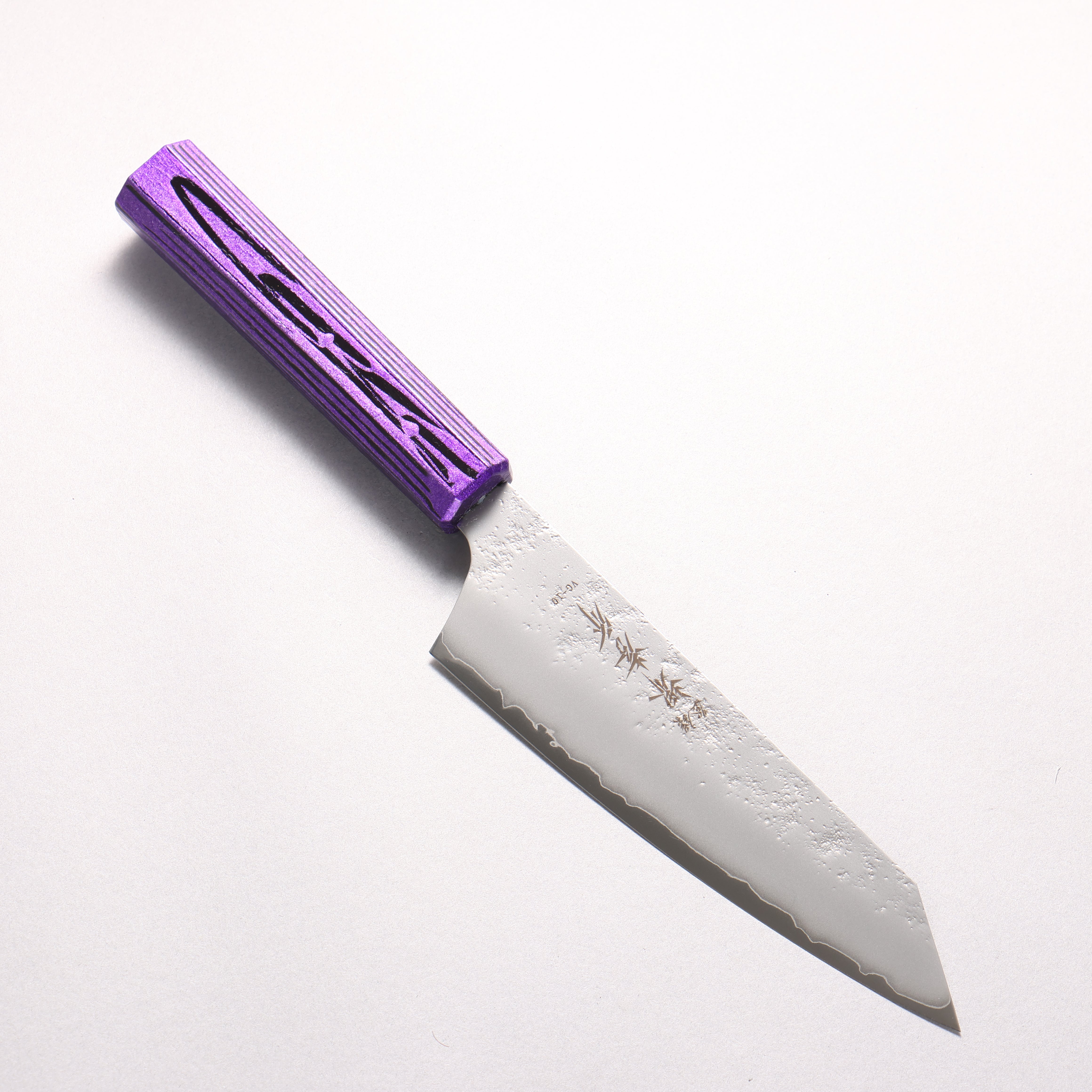 Sakai Takayuki Saikou VG10 Nashiji Kengata Santoku 160mm Brilliant Purple Lacquer Color Handle
