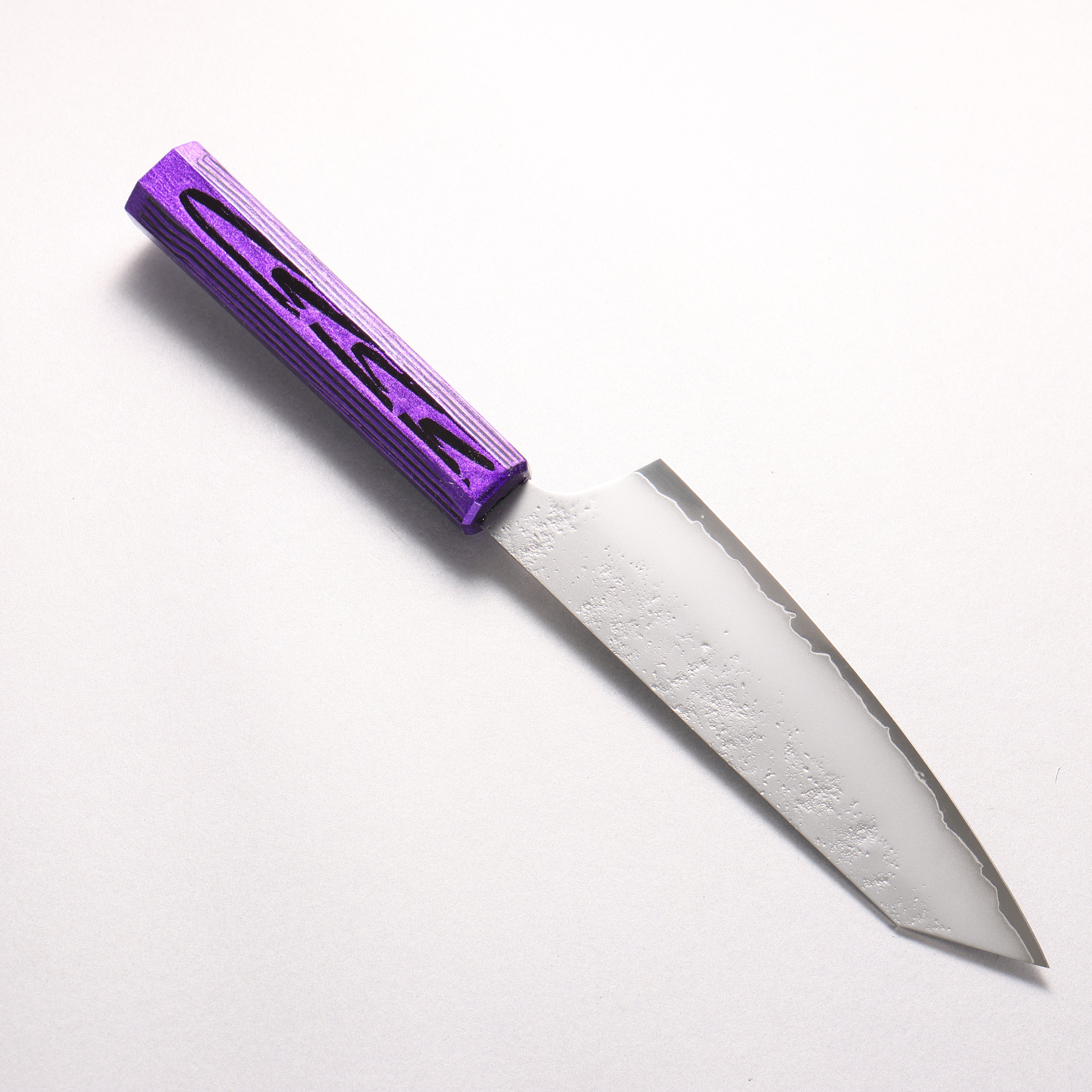 Sakai Takayuki Saikou VG10 Nashiji Kengata Santoku 160mm Brilliant Purple Lacquer Color Handle