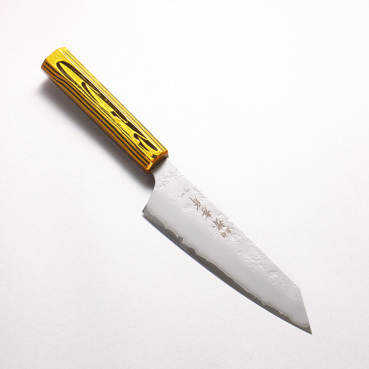 Sakai Takayuki Saikou VG10 Nashiji Kengata Santoku 160mm Brilliant Gold Lacquer Color Handle