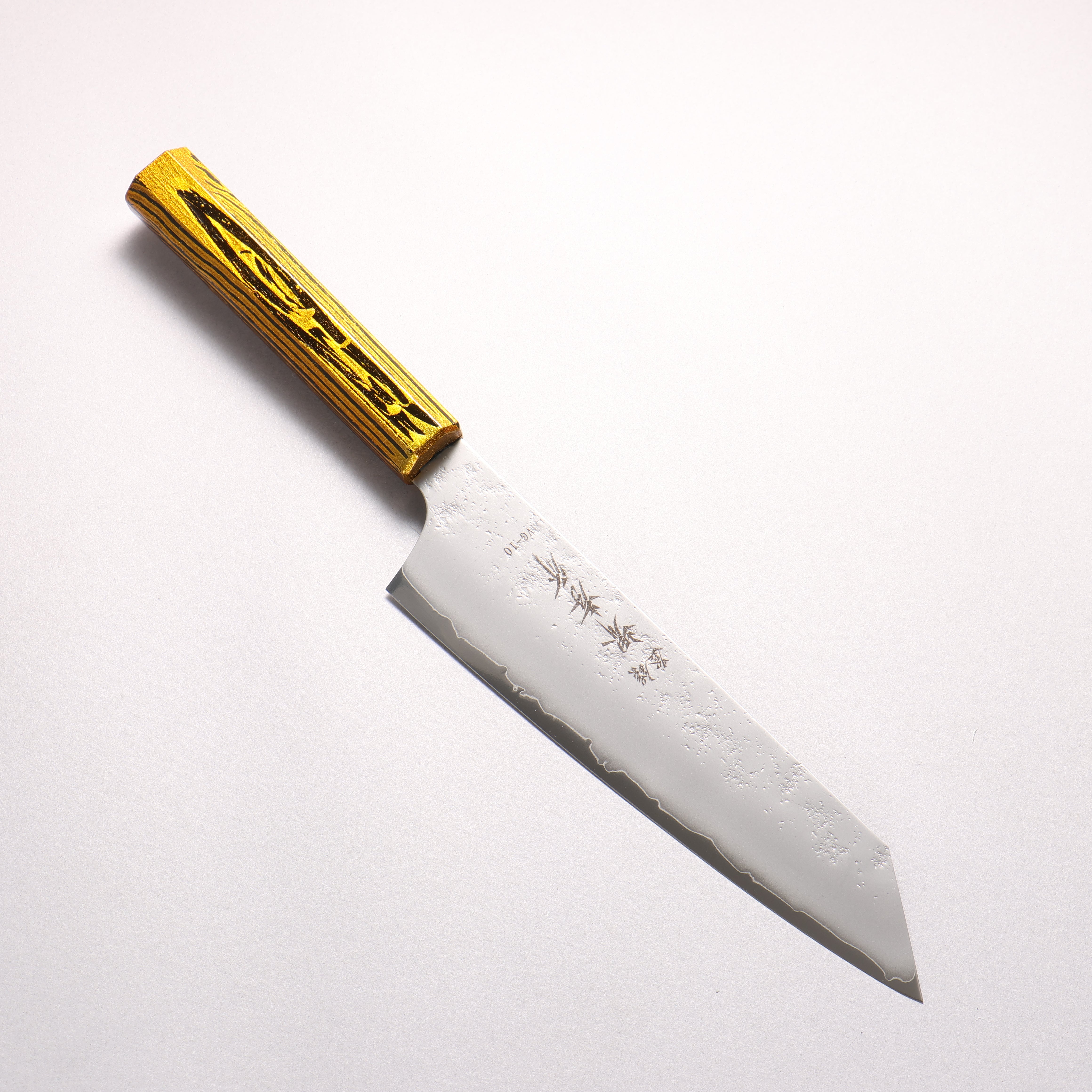Sakai Takayuki Saikou VG10 Nashiji Kengata Gyuto 190mm Brilliant Gold Lacquer Color Handle