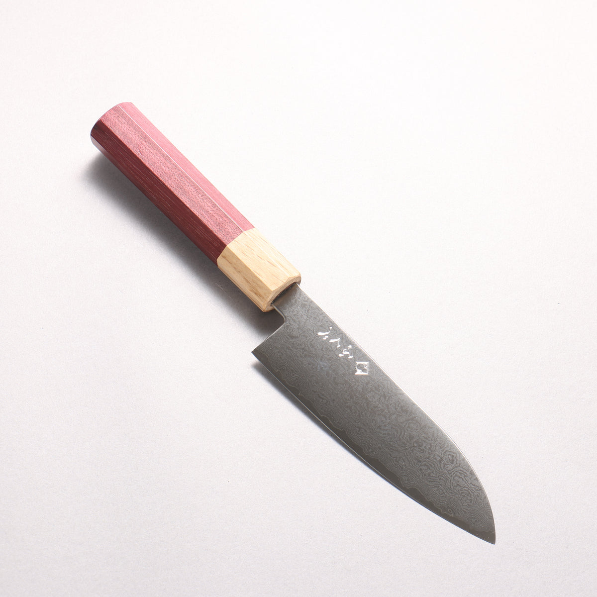 Fukube VG10 16 Layer Damascus Santoku 130mm Purple Heart Handle