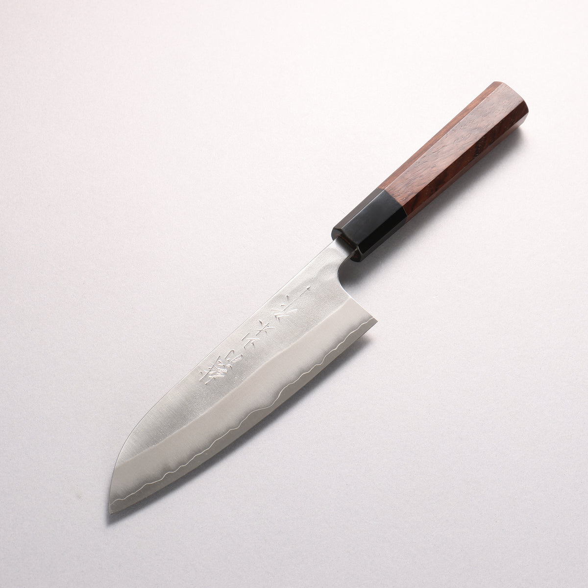 Nao Yamamoto Silver Steel No.3 Nashiji Santoku 165mm Walnut (Ferrule : Black Water Buffalo Horn) Handle