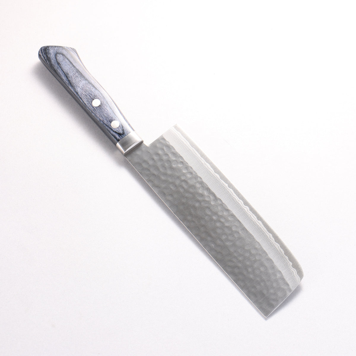 Kunihira Kokuryu VG10 Hammered Damascus Nakiri 165mm Navy blue Pakka wood Handle
