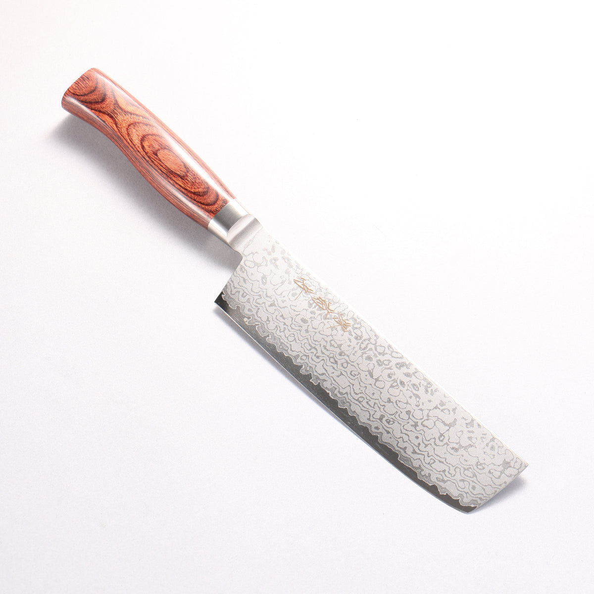 Sakai Kikumori VG10 17 Layer Damascus Nakiri 165mm Red Pakka wood Handle