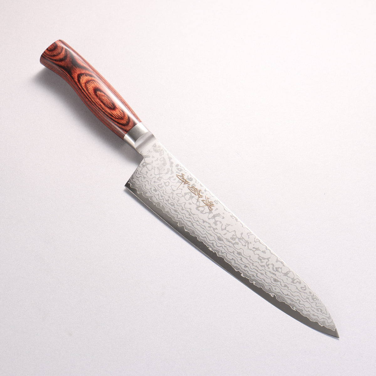Sakai Kikumori VG10 17 Layer Damascus Gyuto 210mm Red Pakka wood Handle