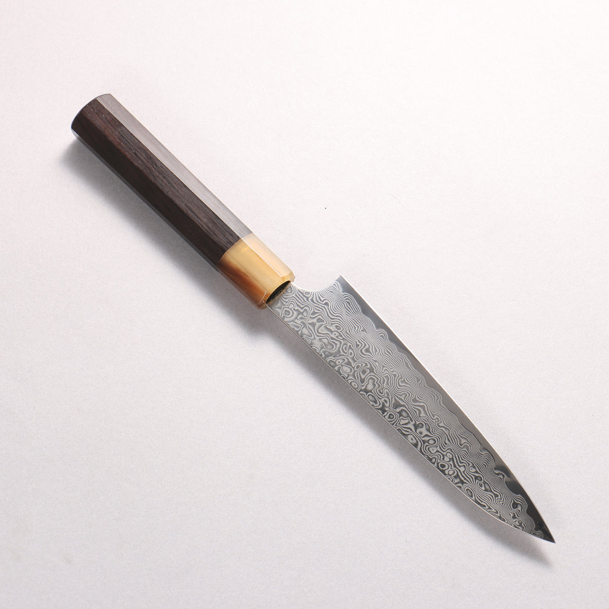 Hiroshi Suzuki ZDP189 Mirrored Finish Damascus Petty-Utility 140mm Ebony Wood (ferrule: White Water Buffalo Horn) Handle