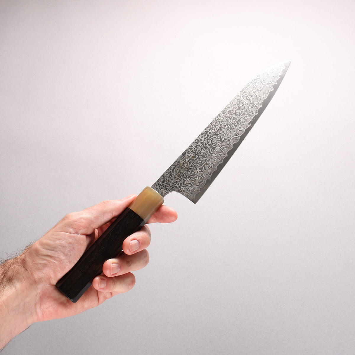 Hiroshi Suzuki ZDP189 Mirrored Finish Damascus Sujihiki 195mm Ebony Wood (ferrule: White Water Buffalo Horn) Handle