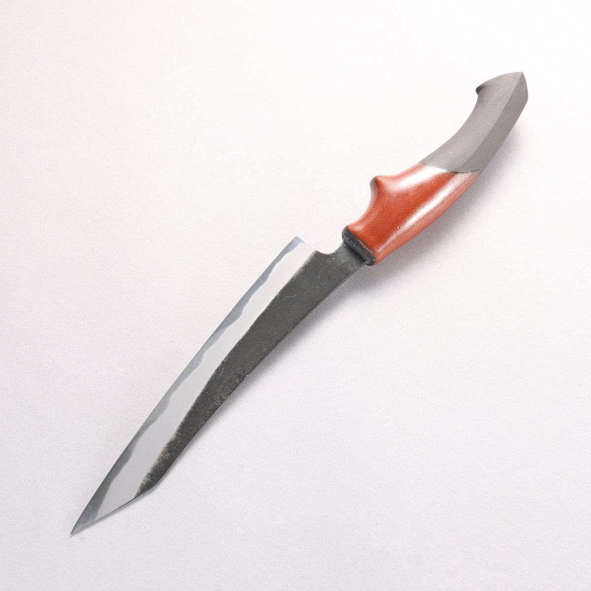 Yuma Oba Blue Steel No.2 Black Finished Kiritsuke Sujihiki 180mm Ceramic Handle - Japanny - Best Japanese Knife