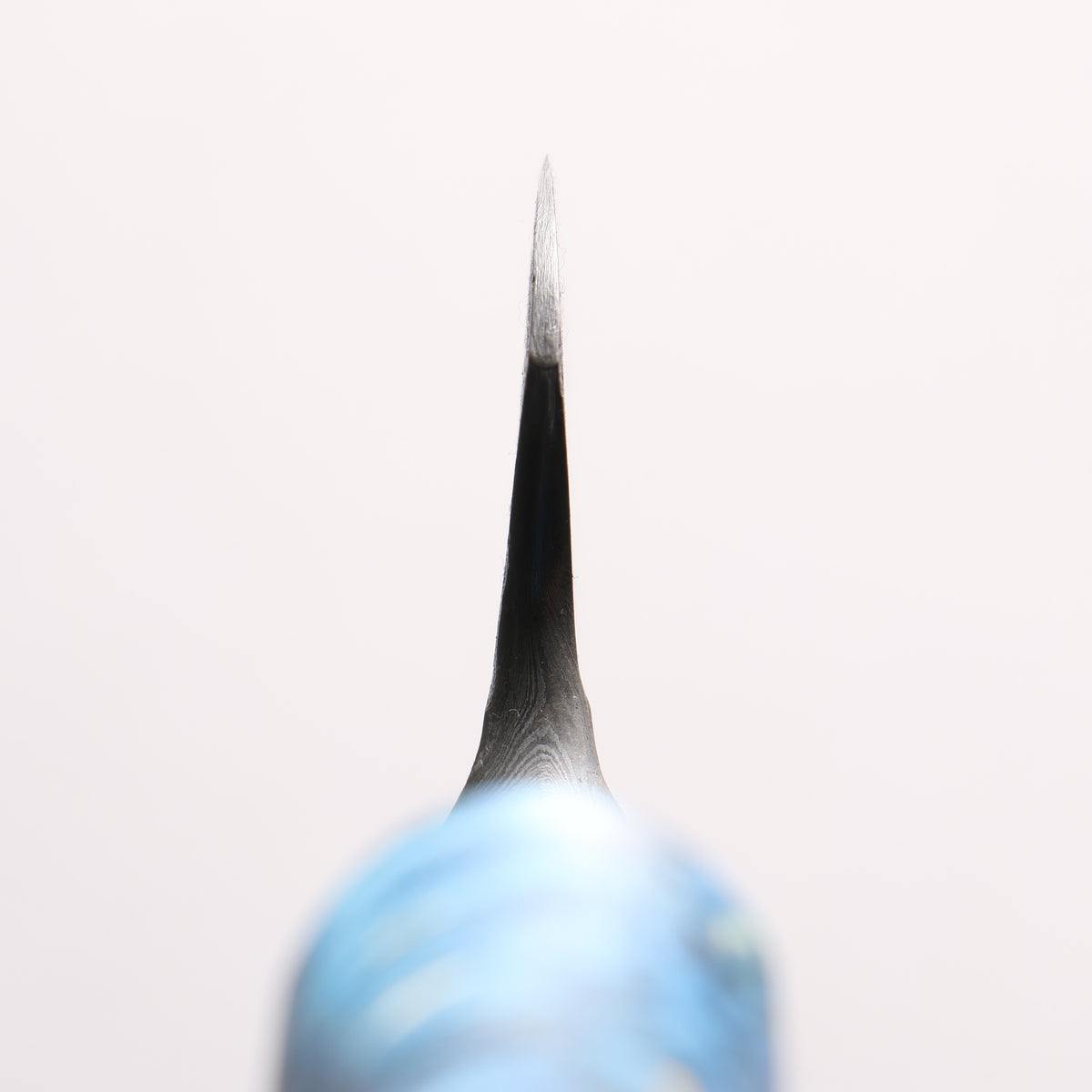 Mouri Shara SK Steel Coreless Damascus S Grind Gyuto 180mm Blue Stabilized Wood Handle - Japanny - Best Japanese Knife