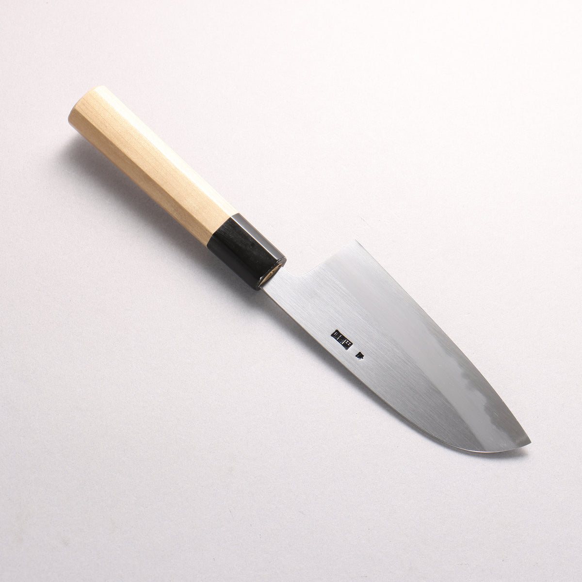 Kikuzuki White Steel No.2 Kasumitogi Santoku 130mm Magnolia (Ferrule: Water Buffalo Horn) Handle