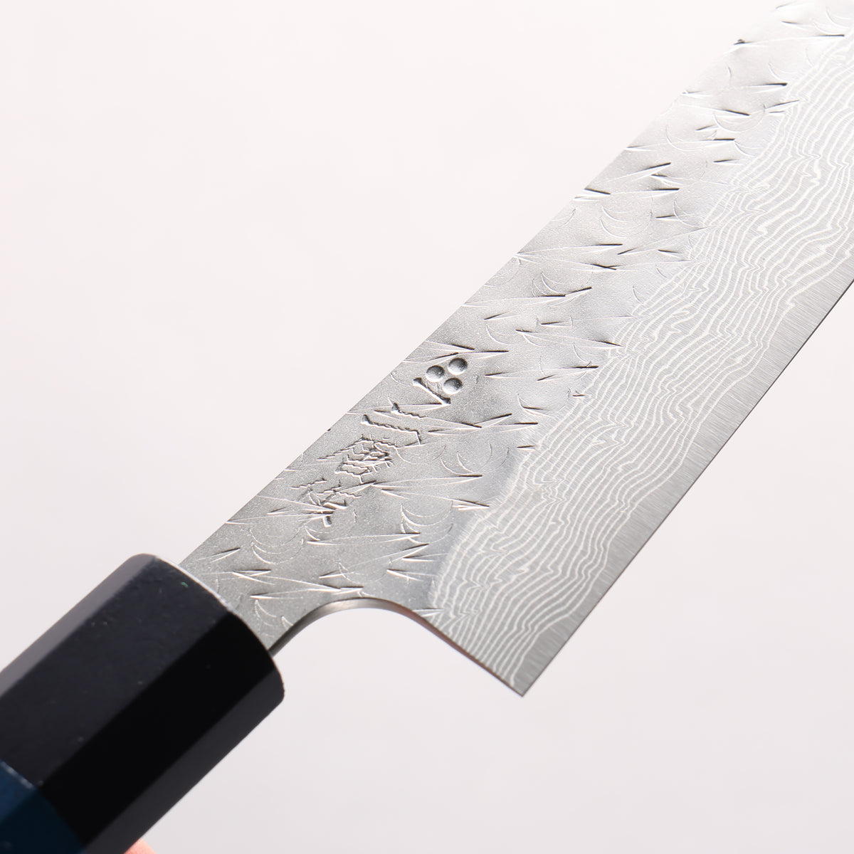 Nigara SPG STRIX Hammered Damascus Petty-Utility 120mm Indigo dyed Handle