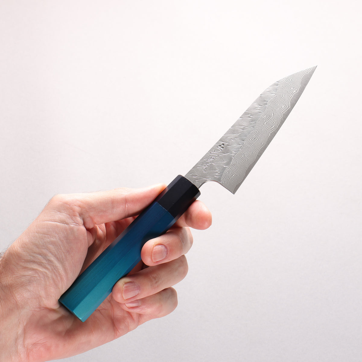 Nigara SPG STRIX Hammered Damascus Petty-Utility 120mm Indigo dyed Handle