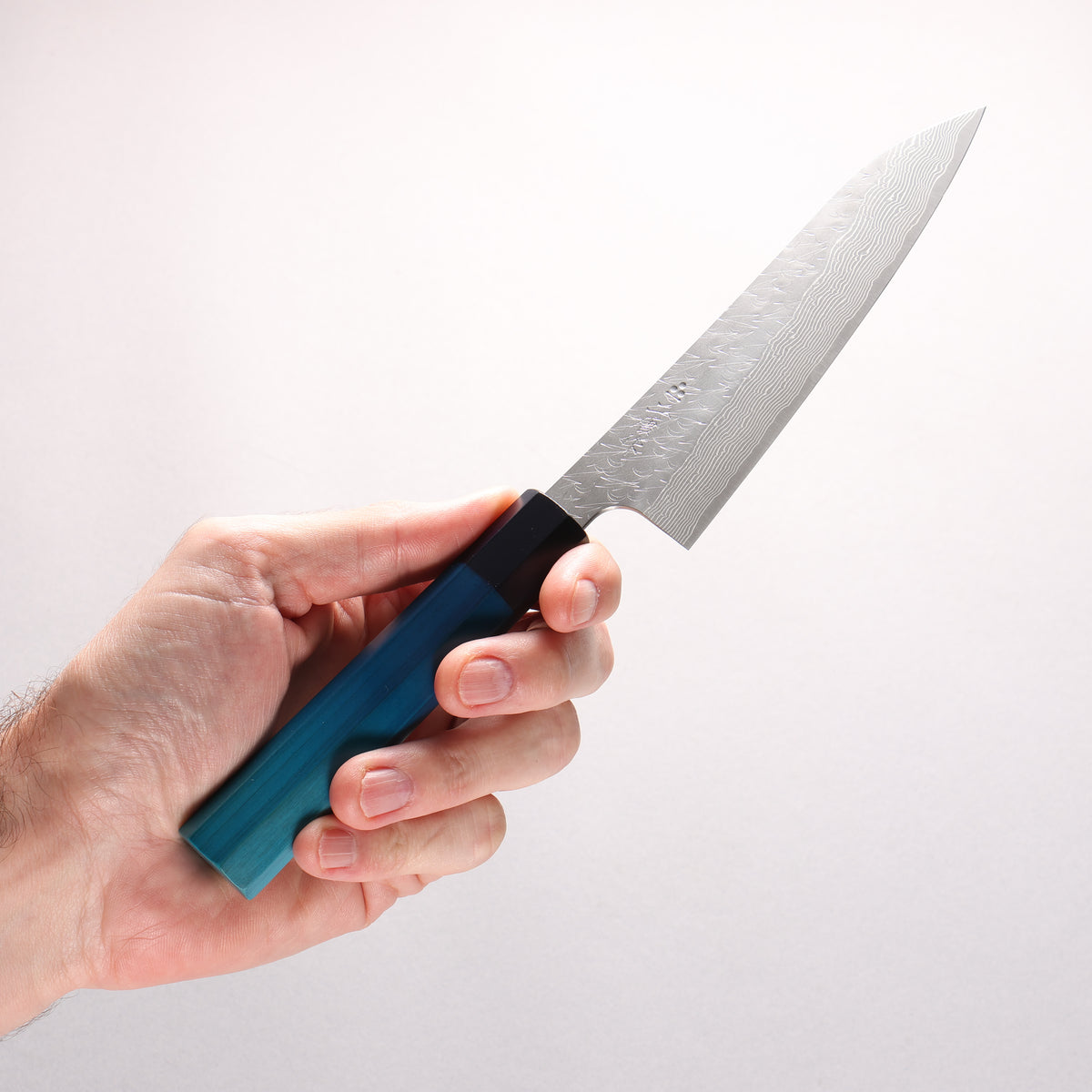 Nigara SPG STRIX Hammered Damascus Petty-Utility 150mm Indigo dyed Handle