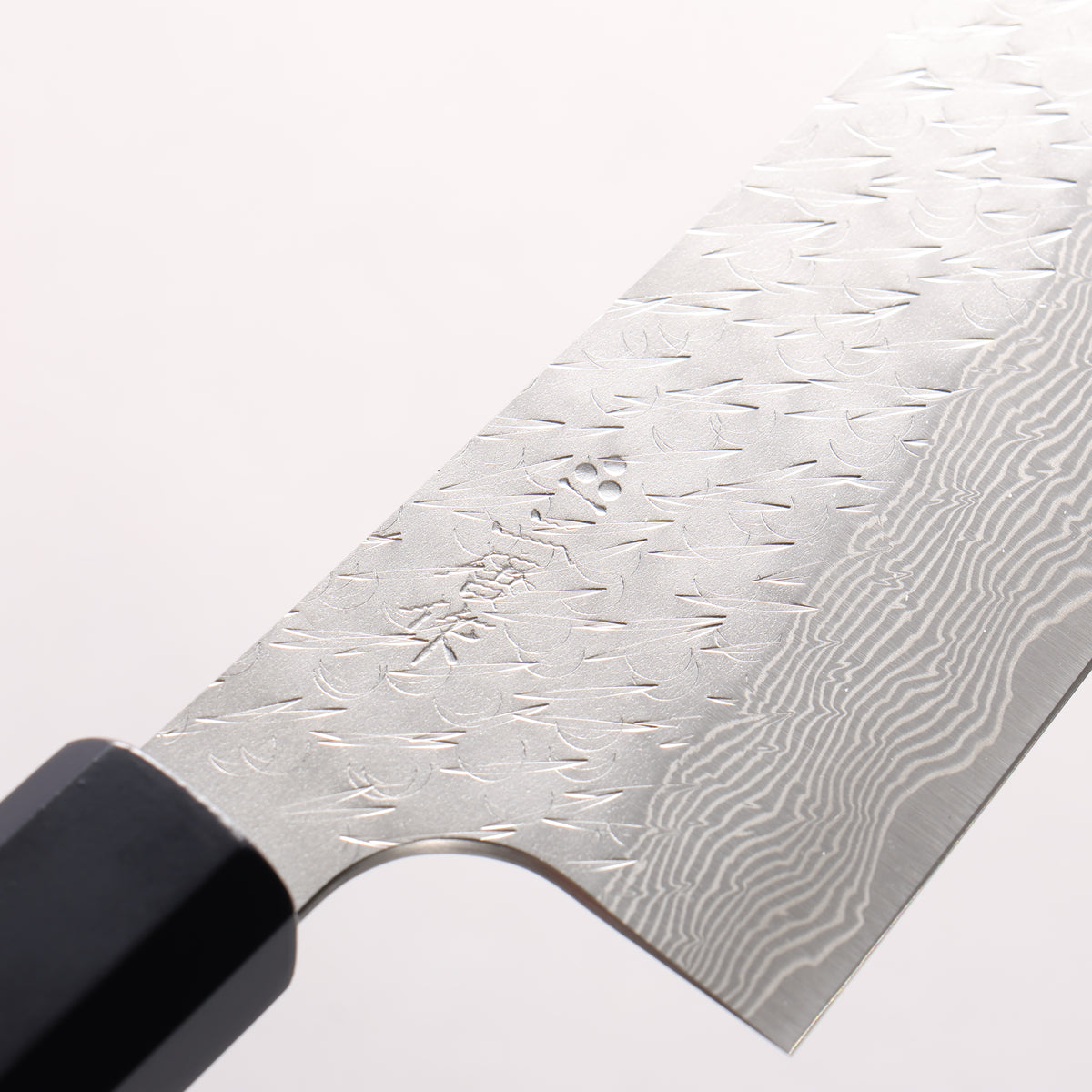 Nigara SPG STRIX Hammered Damascus Santoku 180mm Indigo dyed Handle