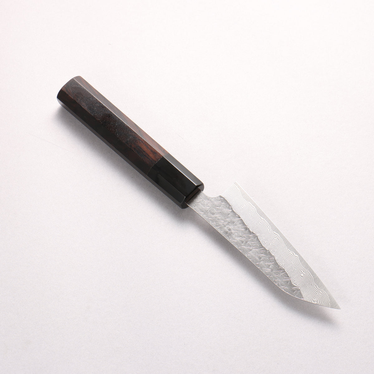 Nigara SPG STRIX Hammered Damascus Petty-Utility 120mm Ebony Wood (ferrule: Black Water Buffalo Horn) Handle