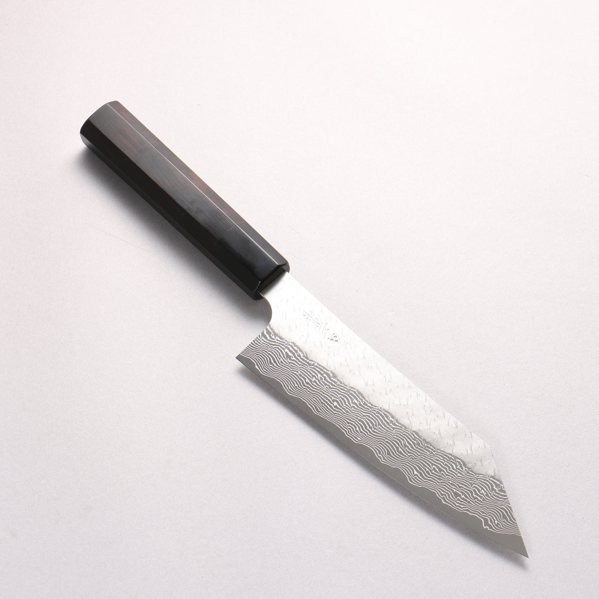 Nigara SPG STRIX Hammered Damascus Bunka 180mm Ebony Wood (ferrule: Black Water Buffalo Horn) Handle