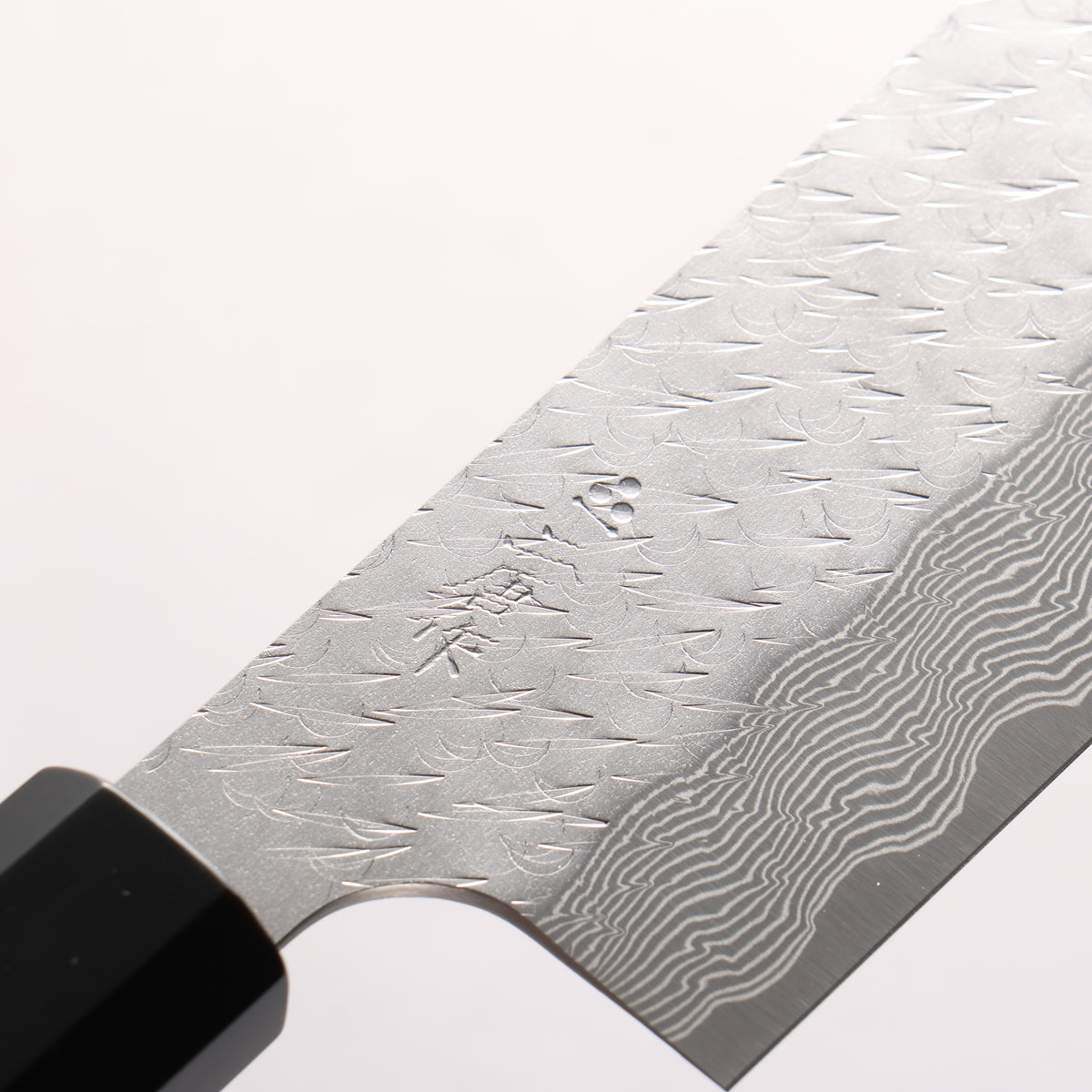 Nigara SPG STRIX Hammered Damascus Kiritsuke Nakiri 180mm Ebony Wood (ferrule: Black Water Buffalo Horn) Handle