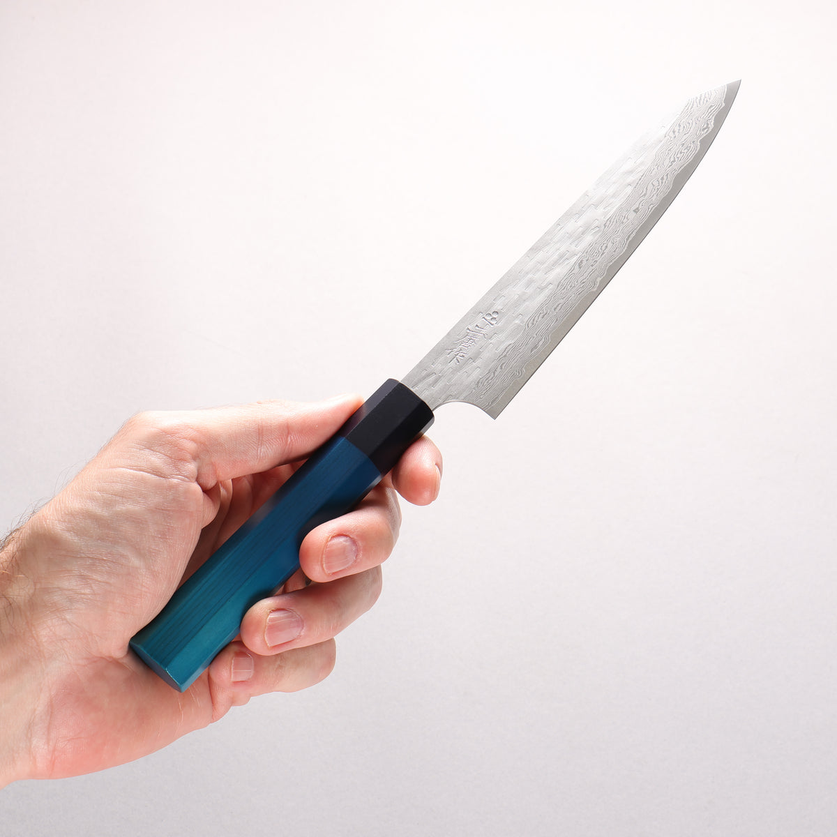 Nigara VG-XEOS Hammered Damascus Petty-Utility 160mm Indigo dyed Handle
