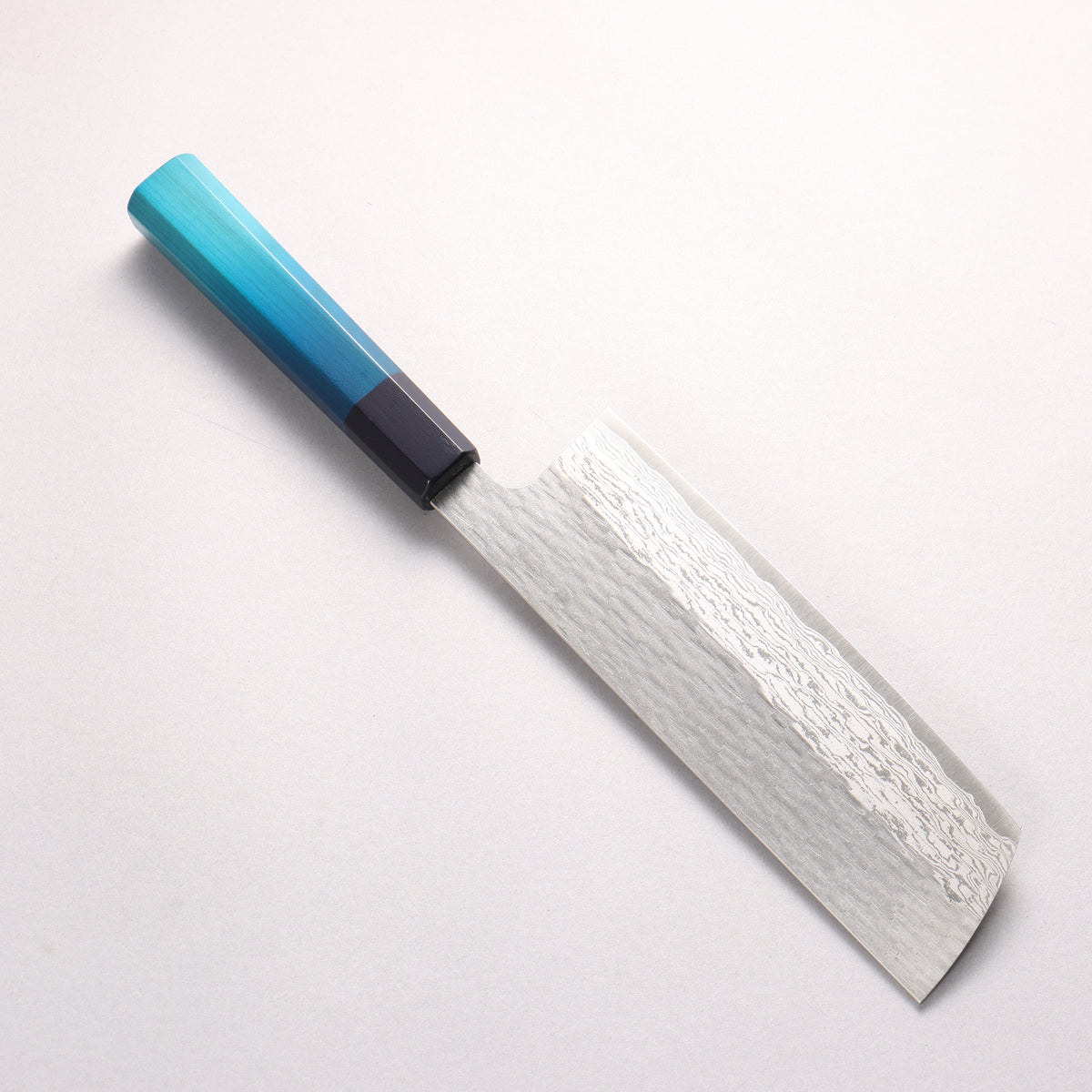 Nigara VG-XEOS Hammered Damascus Nakiri 180mm Indigo dyed Handle