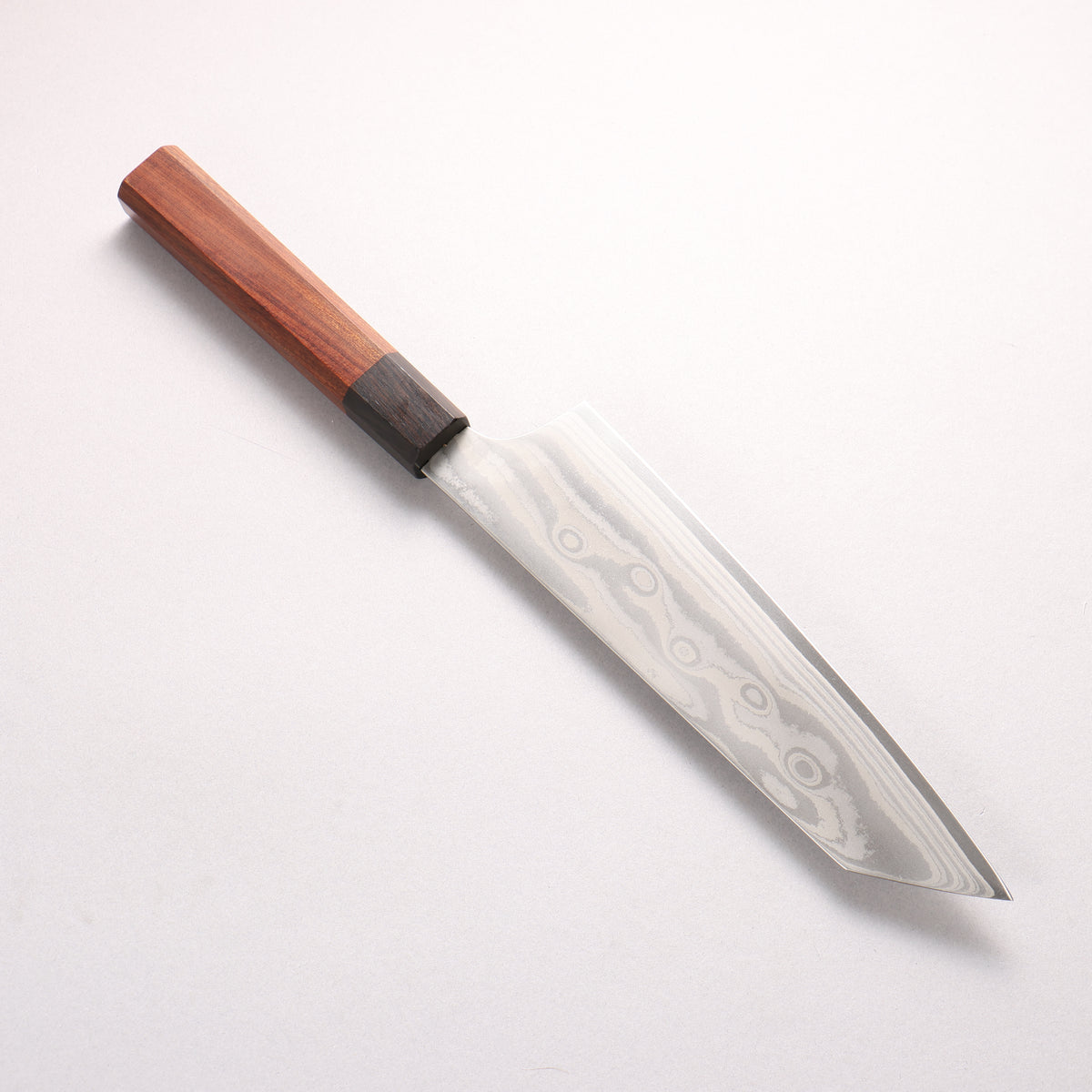 Sakai Takayuki Grand Chef Hamon Böhler SP Steel 45 Layer Damascus Kengata Gyuto 190mm Rosewood (Ferrule: Black Pakka Wood) Handle