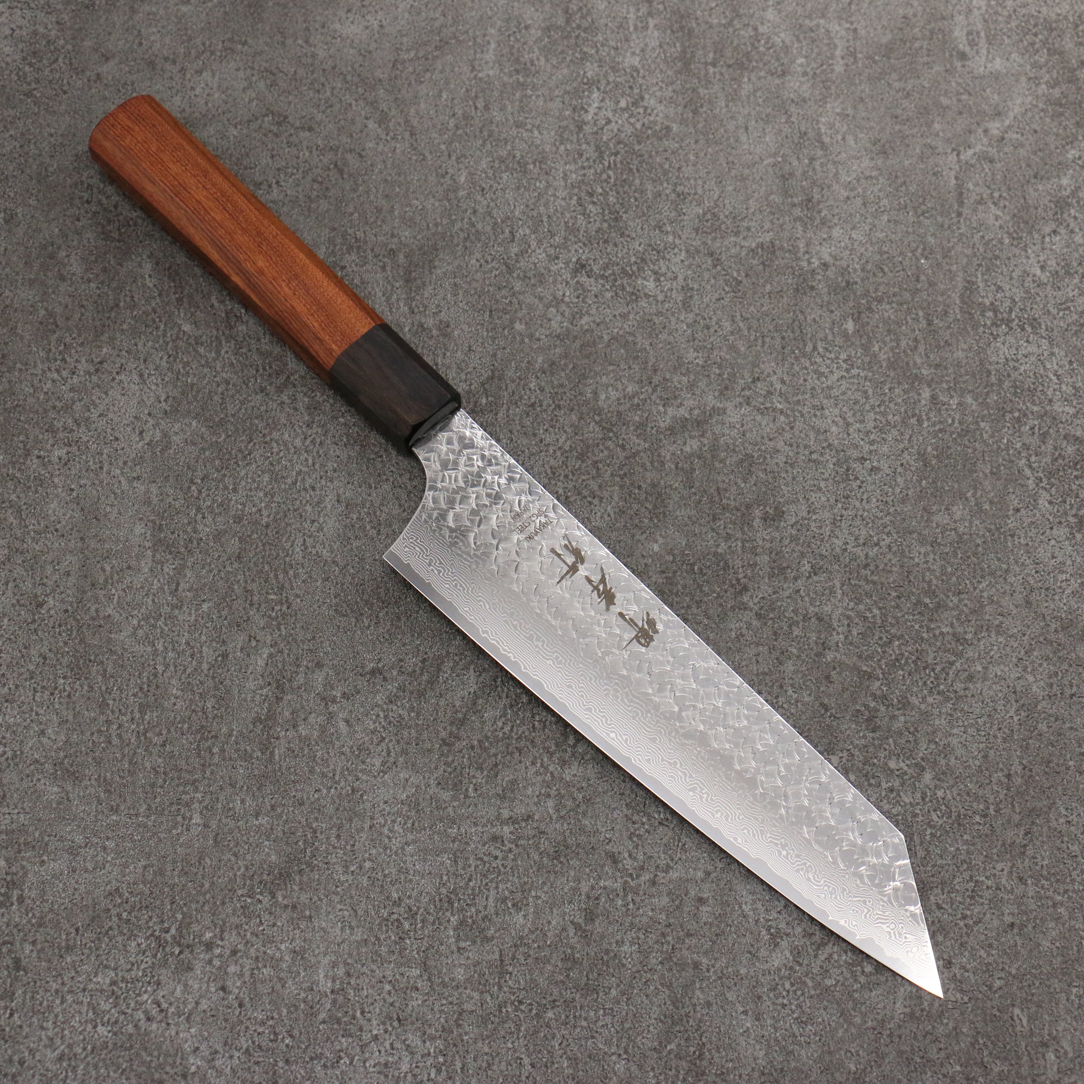 Sakai Takayuki SG2 Hammered Damascus Kiritsuke Gyuto 190mm Rosewood (Ferrule: Black Pakka Wood) Handle - Japanny - Best Japanese Knife