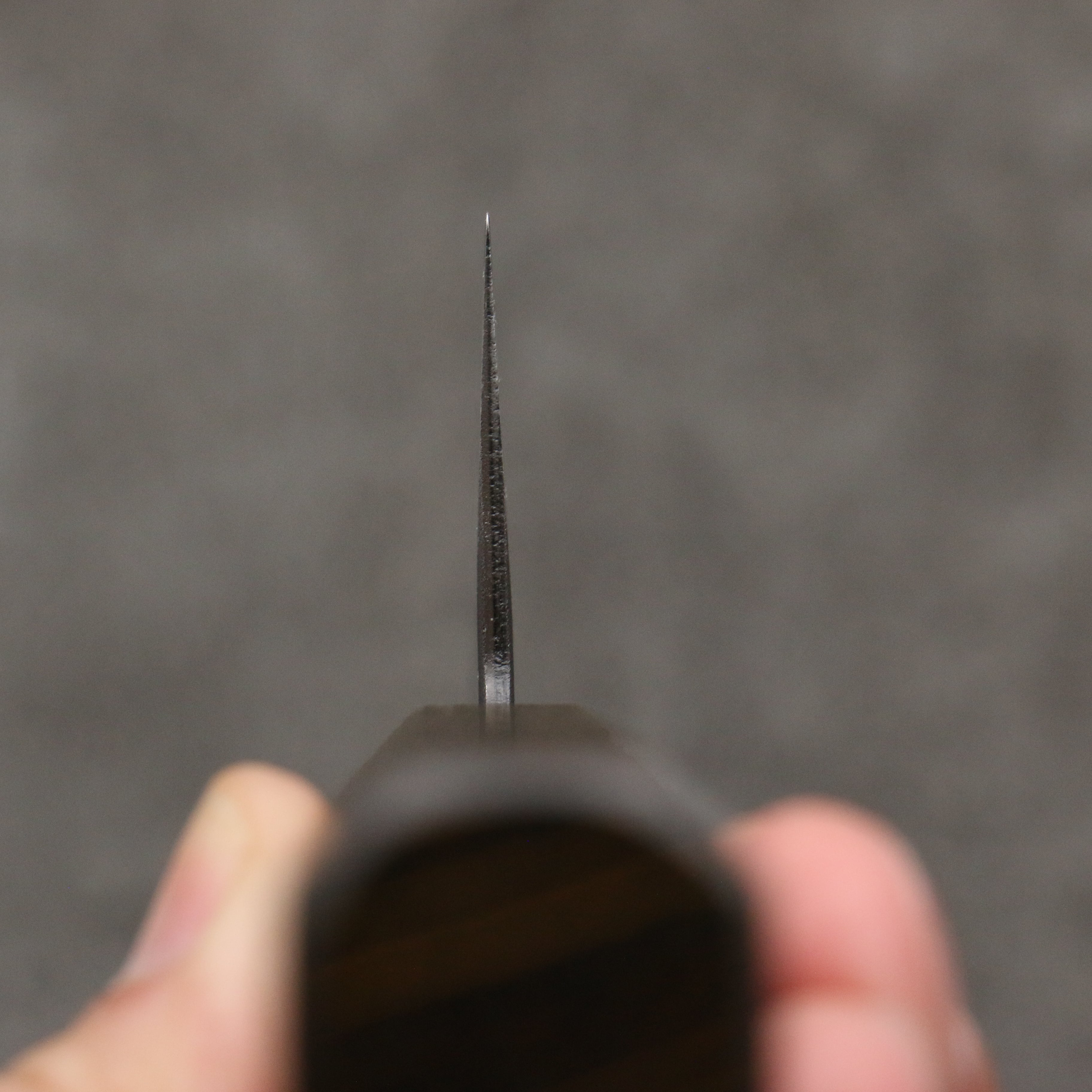 Oul Blue Super Black Nashiji Santoku 165mm Oak Handle - Japanny - Best Japanese Knife