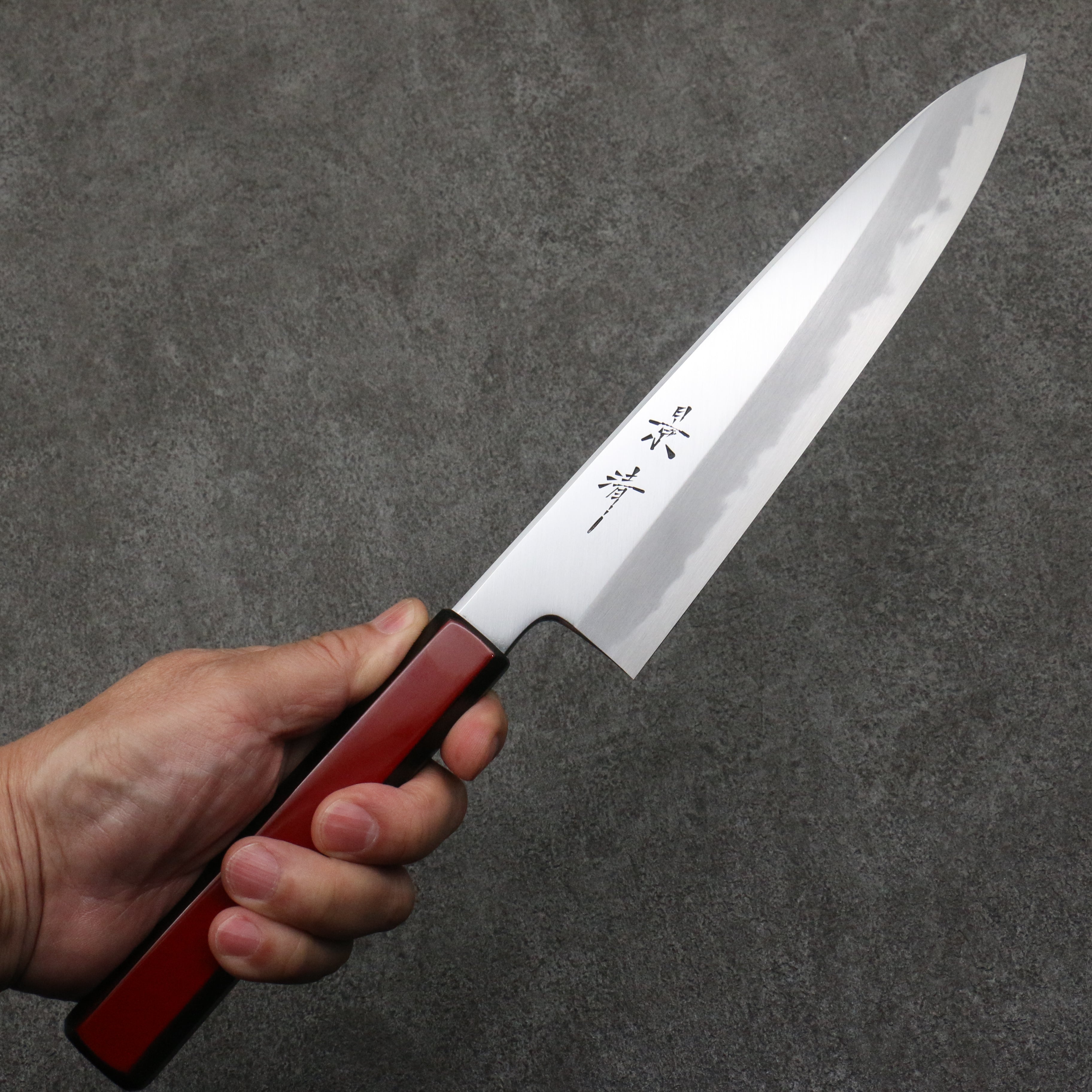 Kagekiyo White Steel No.1 Gyuto 210mm Akaro Lacquered (Magnolia) Handle - Japanny - Best Japanese Knife
