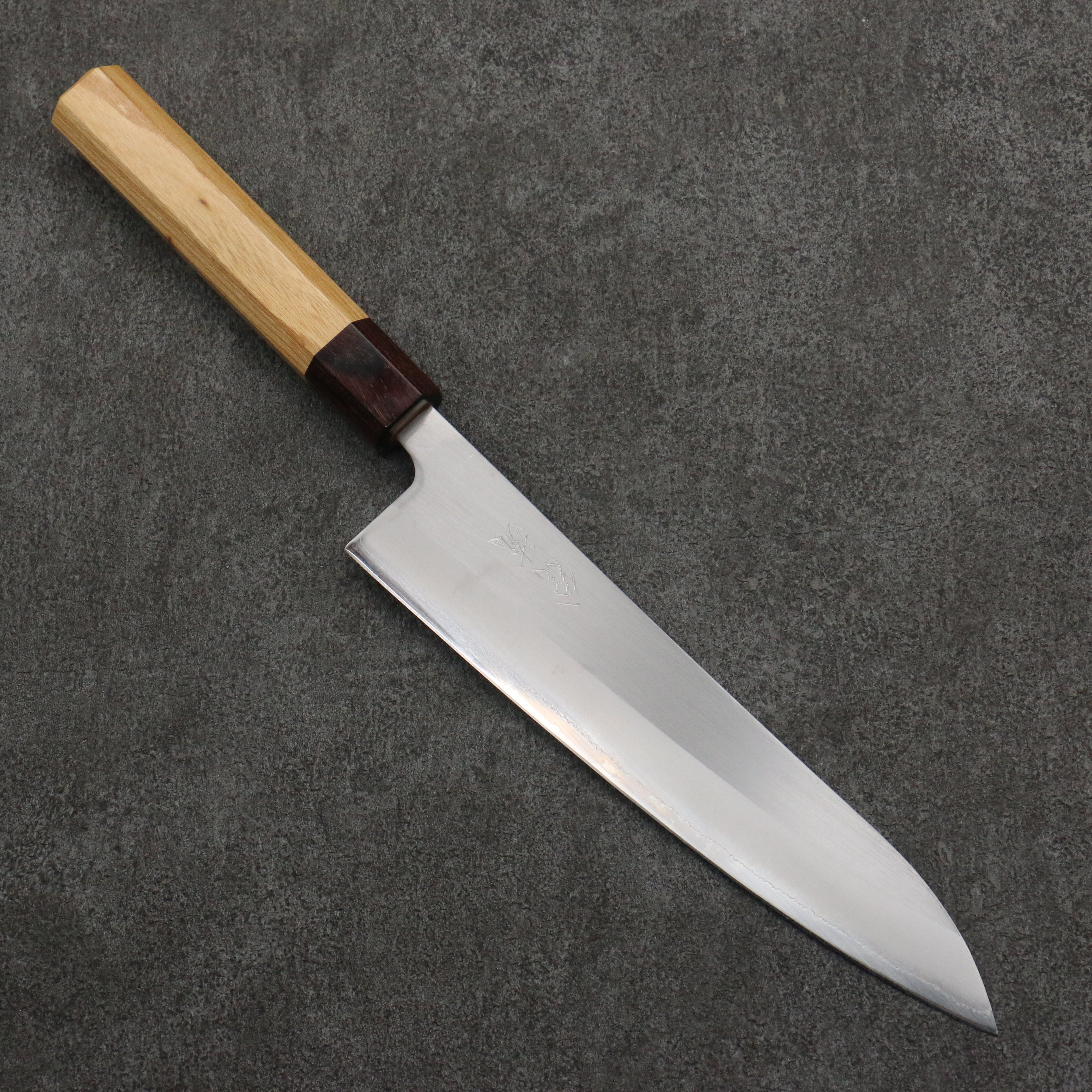 Oul White Steel No.1 Gyuto 210mm Keyaki (Japanese Elm) Handle - Japanny - Best Japanese Knife
