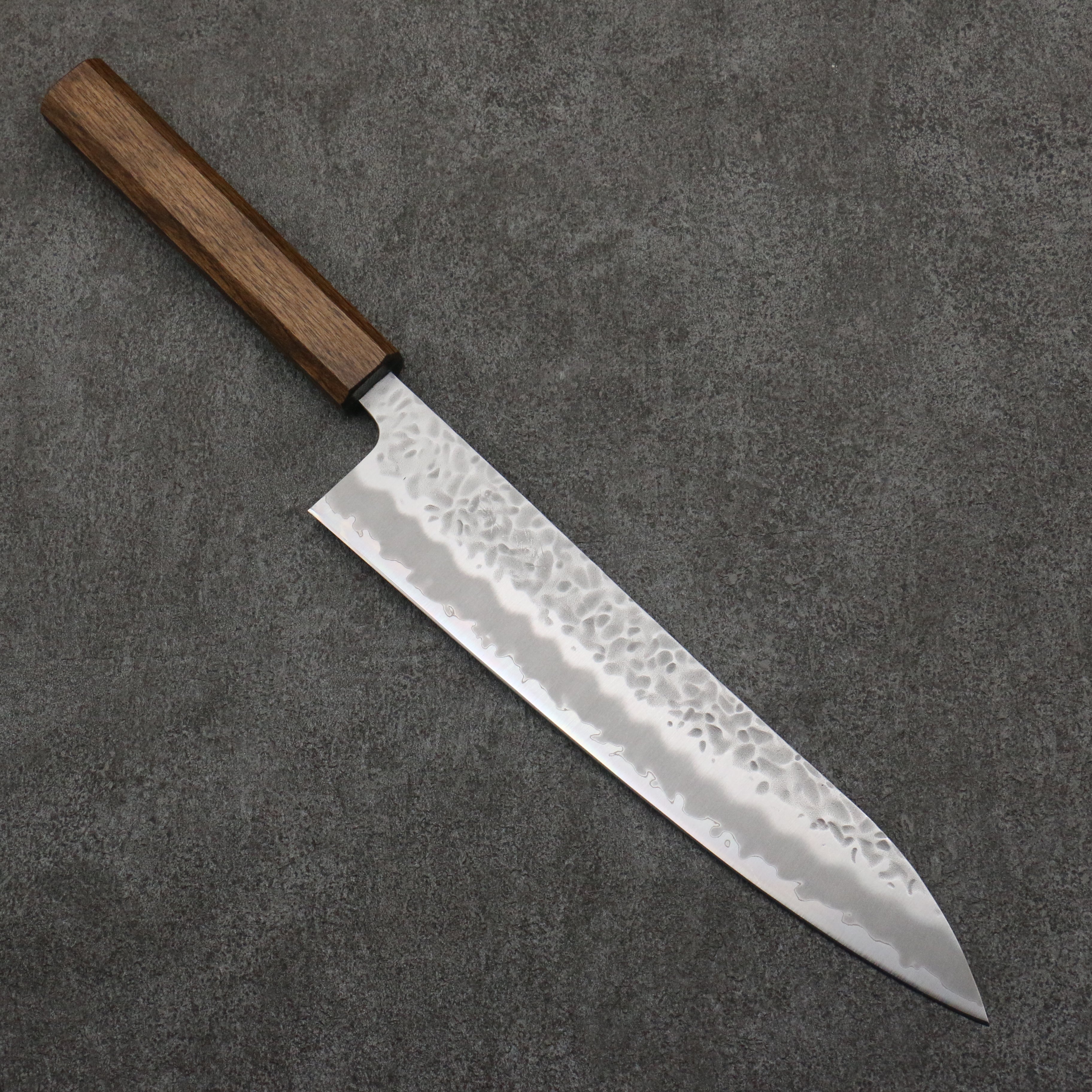 Oul White Steel No.1 Hammered Gyuto 240mm Oak Handle - Japanny - Best Japanese Knife
