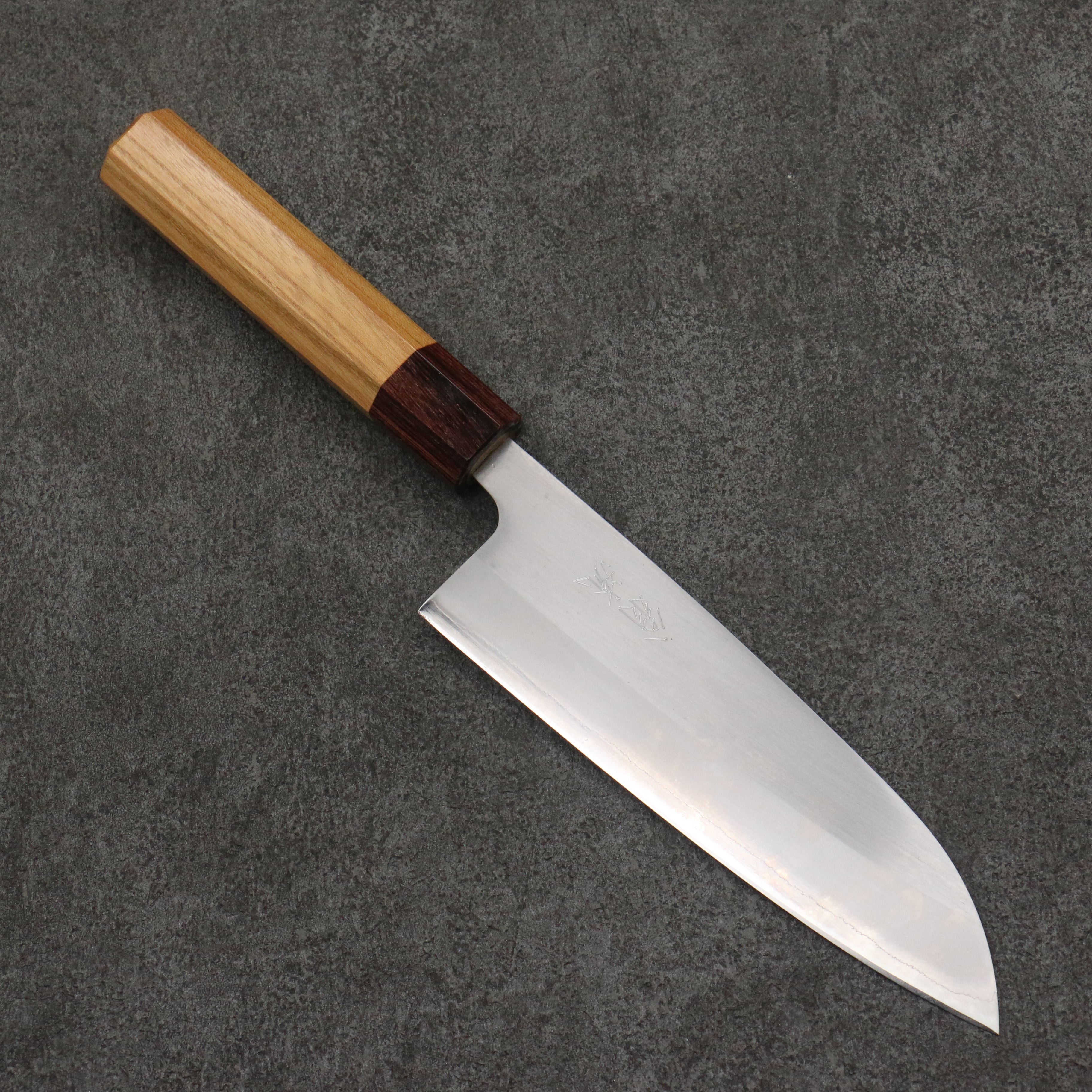 Oul White Steel No.1 Santoku 165mm Keyaki (Japanese Elm) Handle - Japanny - Best Japanese Knife