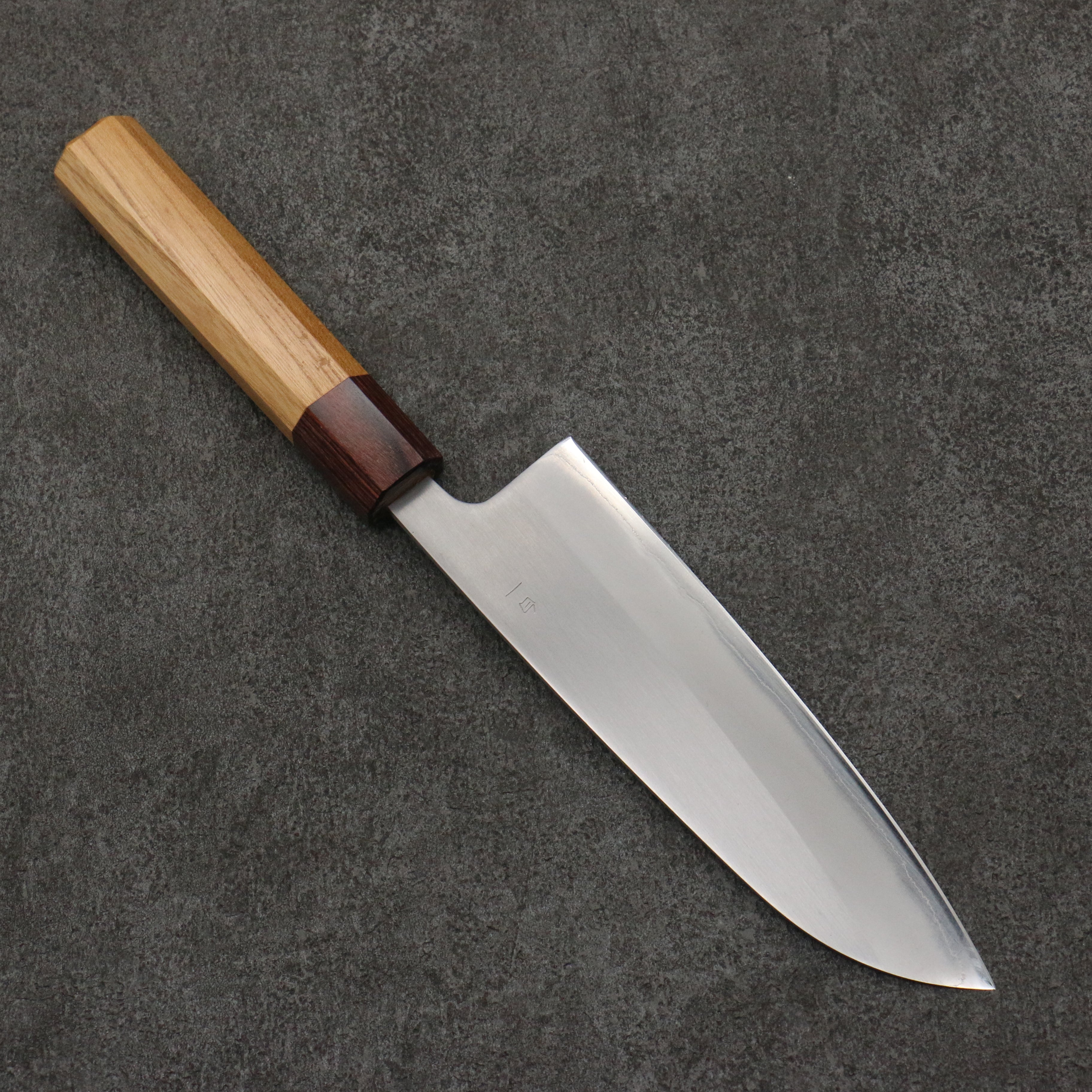 Oul White Steel No.1 Santoku 165mm Keyaki (Japanese Elm) Handle - Japanny - Best Japanese Knife