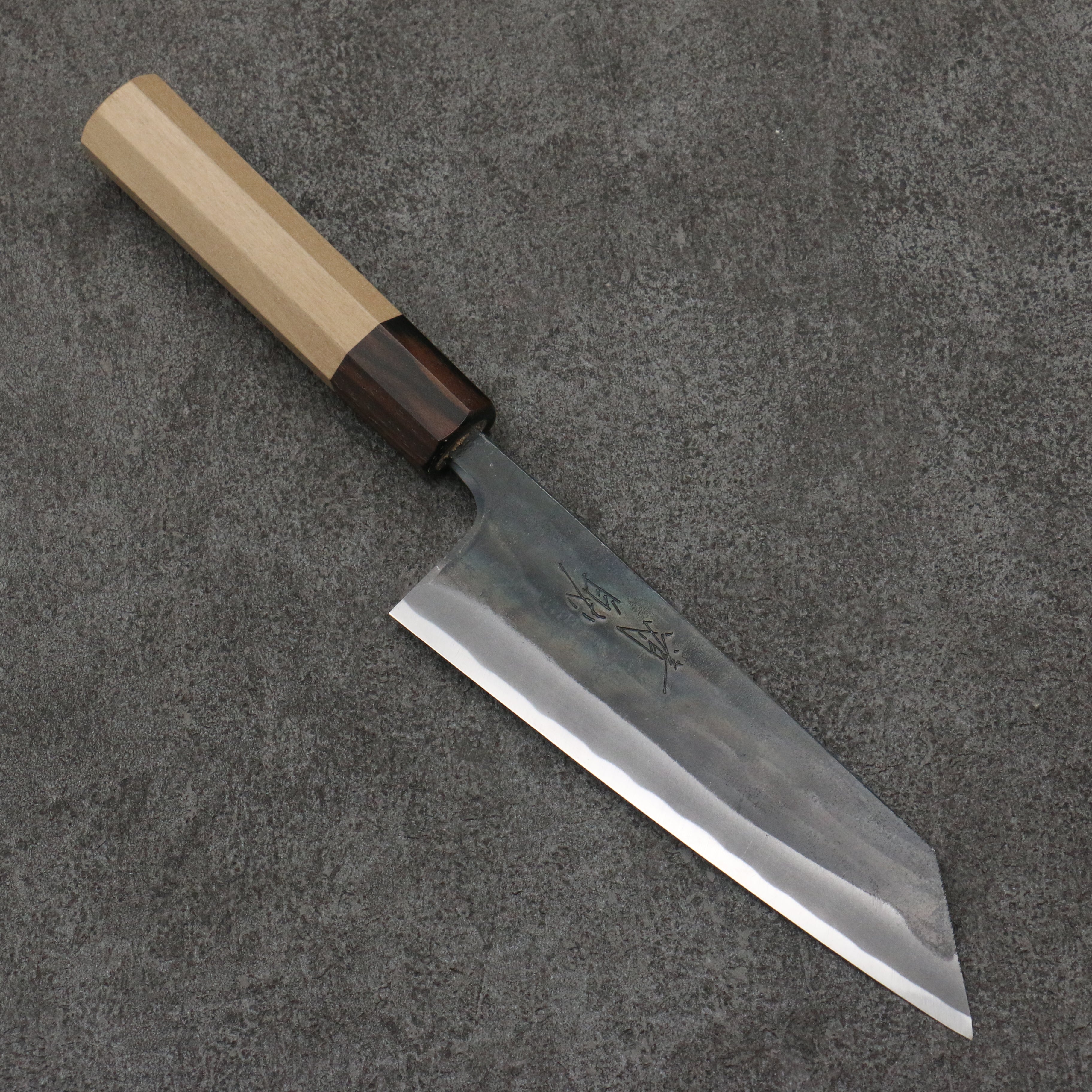 Seisuke Blue Super Black Finished Small Bunka 150mm Magnolia (Ferrule: Ebony) Handle - Japanny - Best Japanese Knife