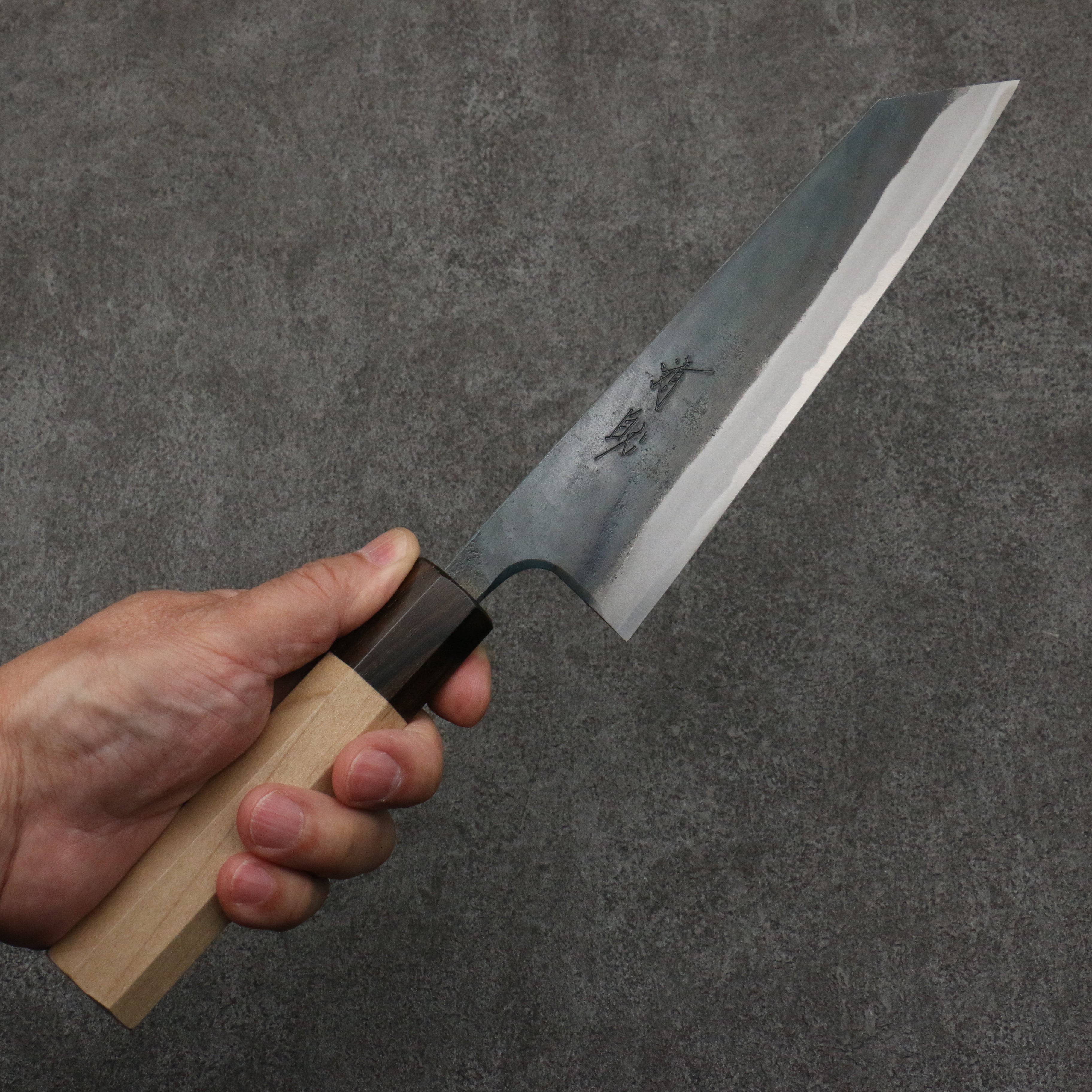 Seisuke Blue Steel No.1 Black Finished Bunka 180mm Magnolia (Ferrule: Ebony) Handle - Japanny - Best Japanese Knife