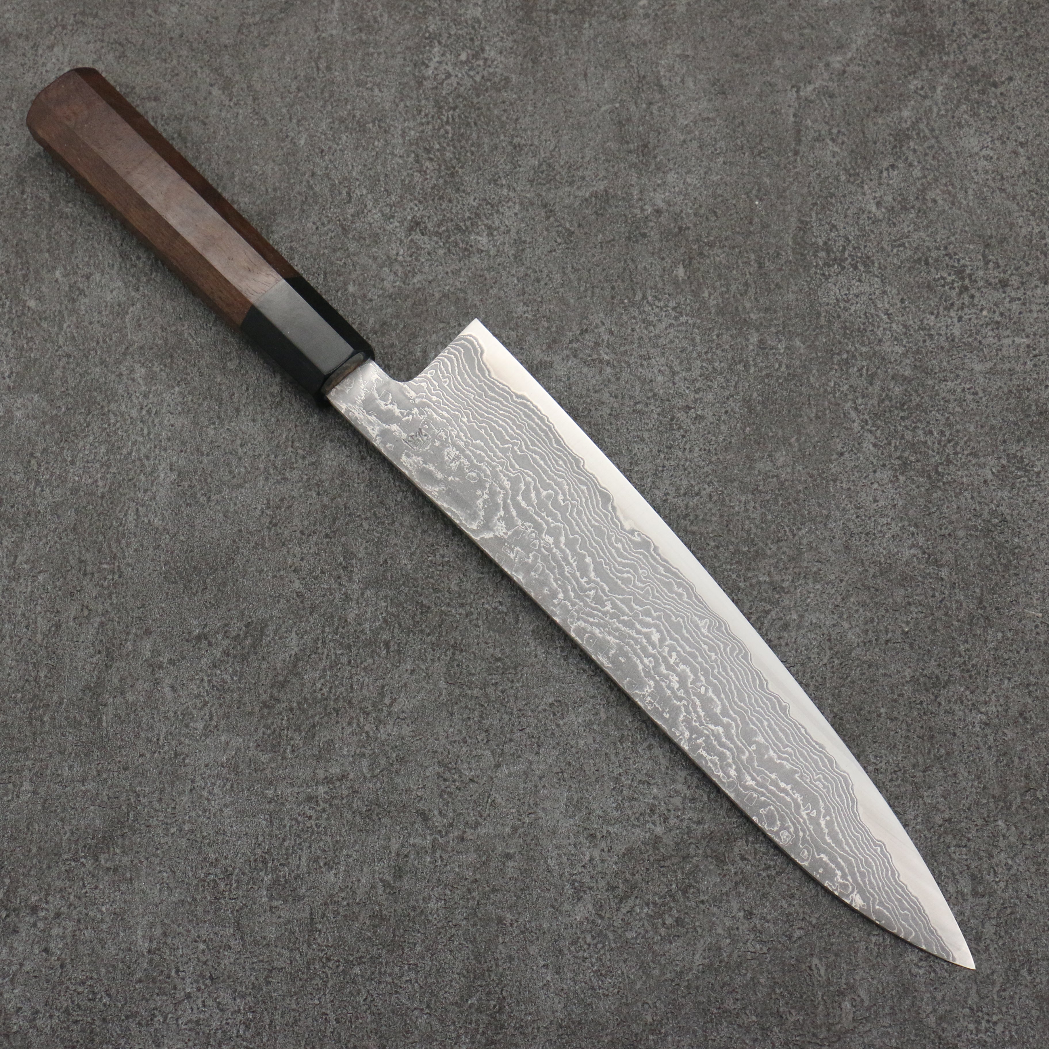 Shigeki Tanaka Harukaze SG2 Damascus Gyuto 240mm Walnut Handle - Japanny - Best Japanese Knife