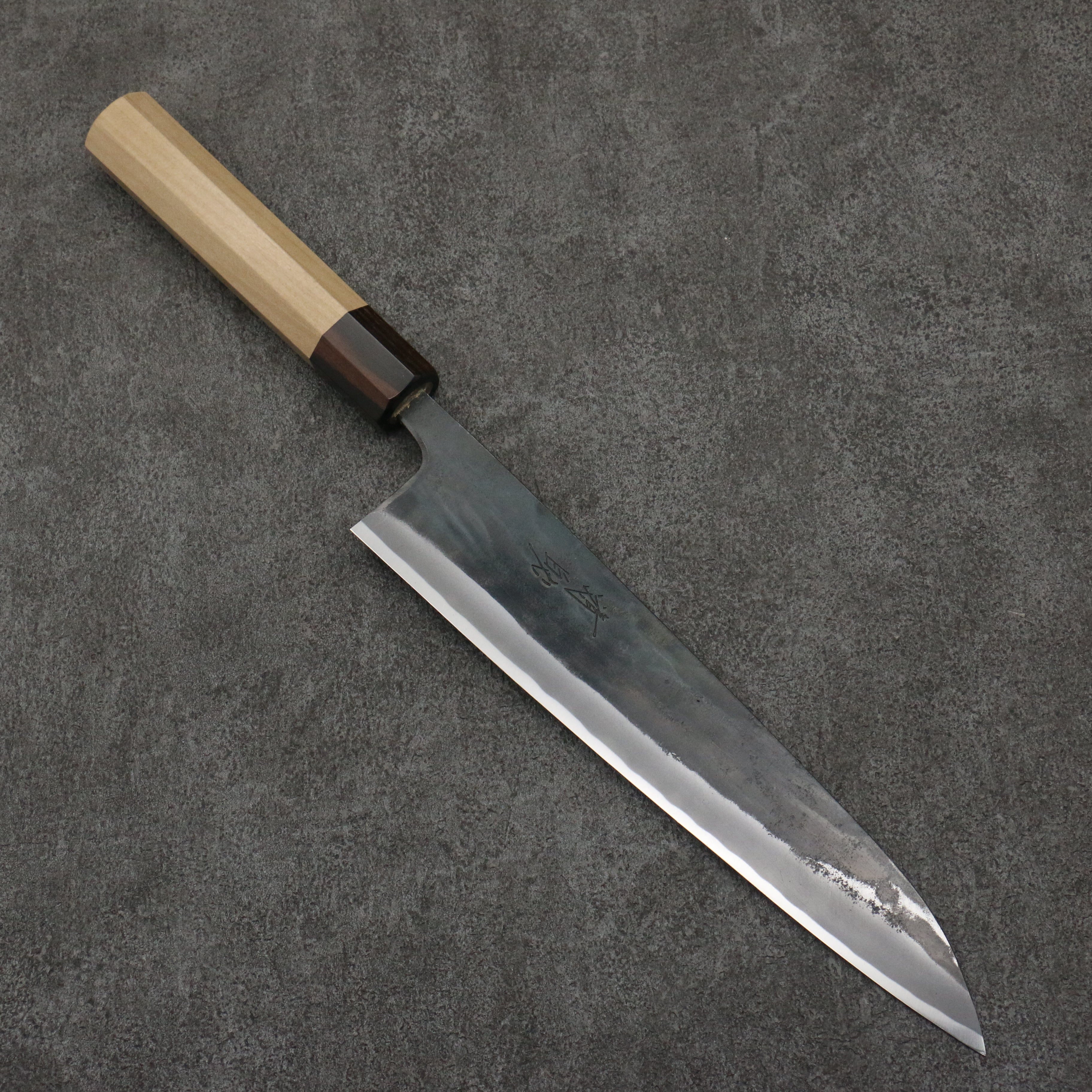 Seisuke Blue Super Black Finished Gyuto 240mm Magnolia (Ferrule: Ebony) Handle - Japanny - Best Japanese Knife