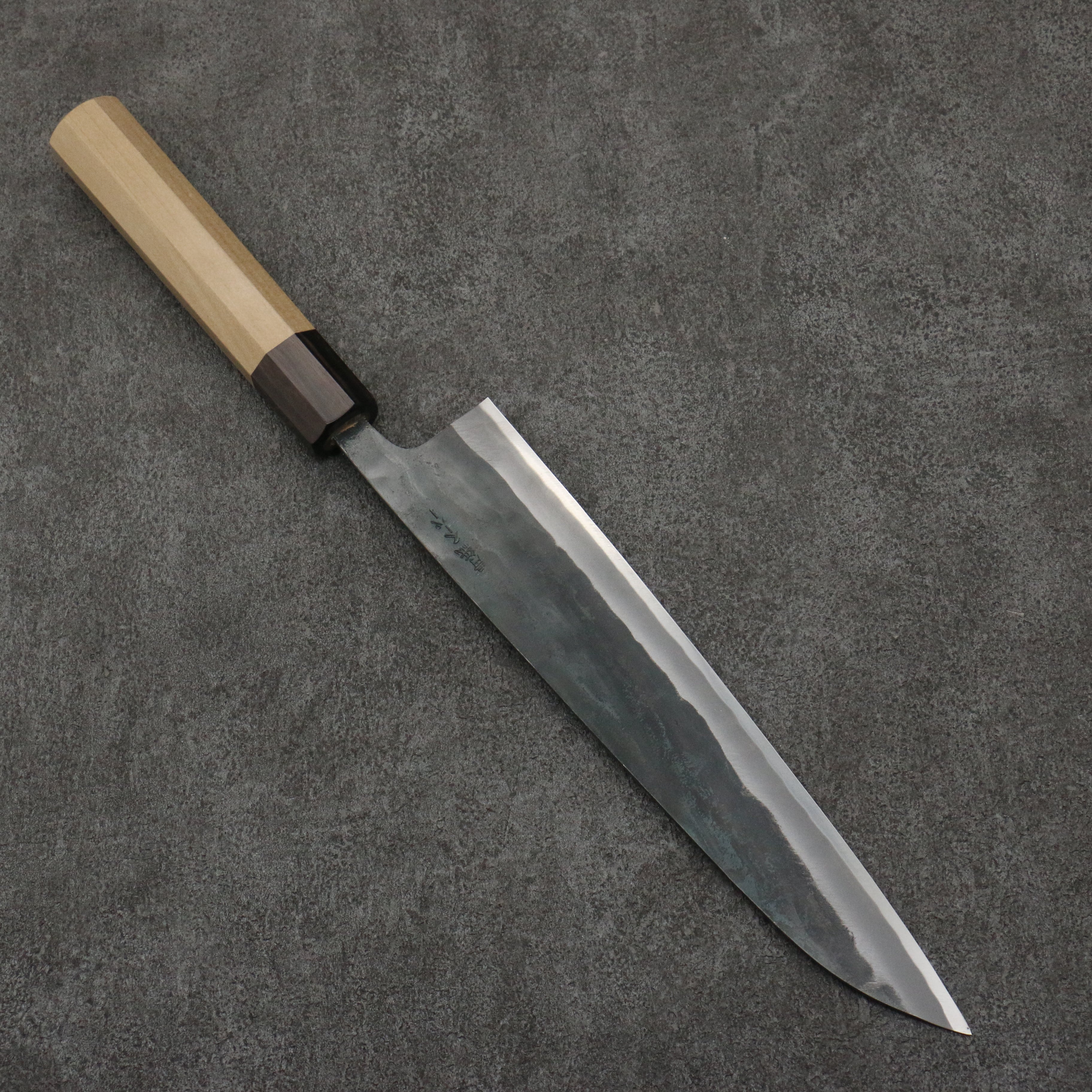 Seisuke Blue Super Black Finished Gyuto 240mm Magnolia (Ferrule: Ebony) Handle - Japanny - Best Japanese Knife