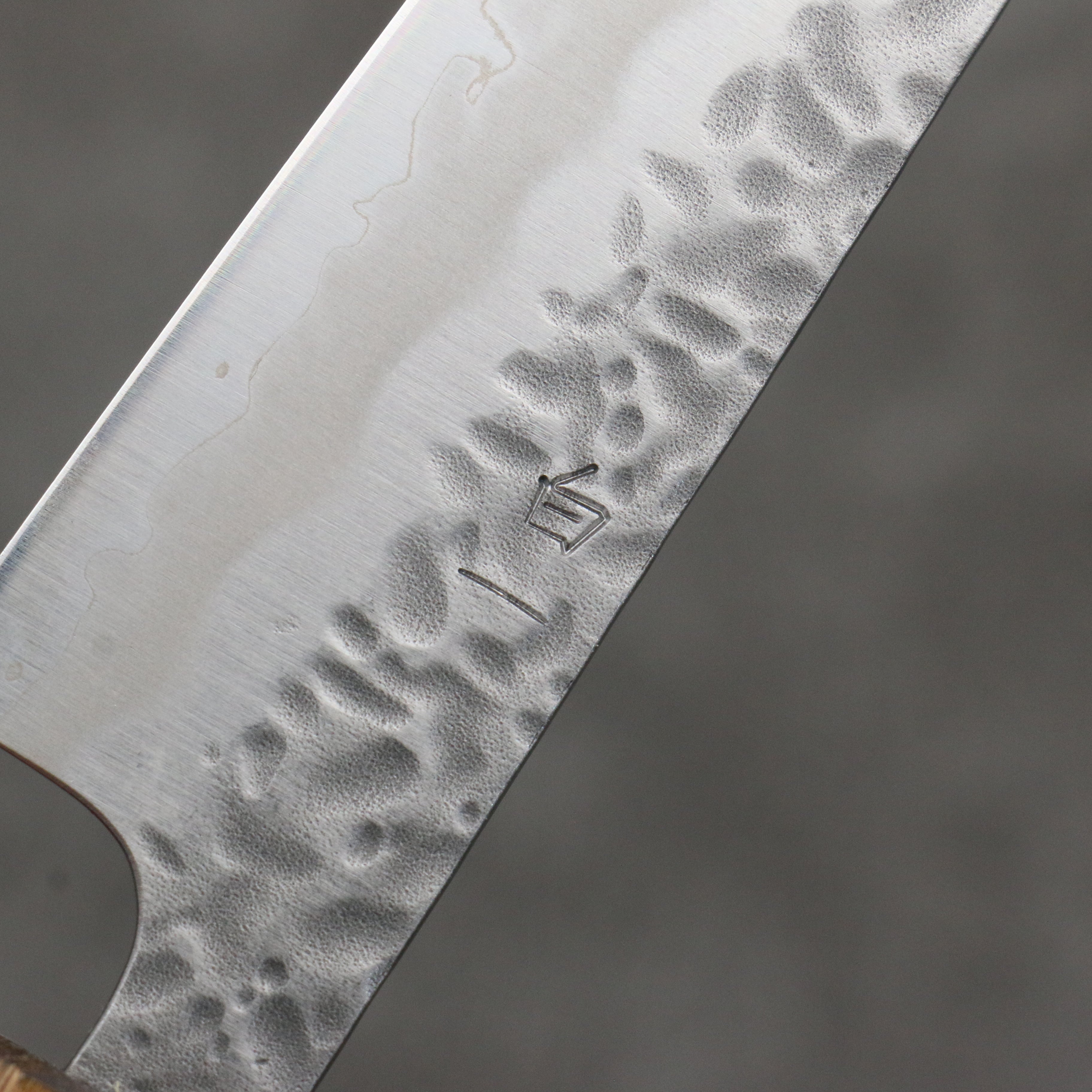 Oul White Steel No.1 Hammered Petty-Utility 135mm Oak Handle - Japanny - Best Japanese Knife