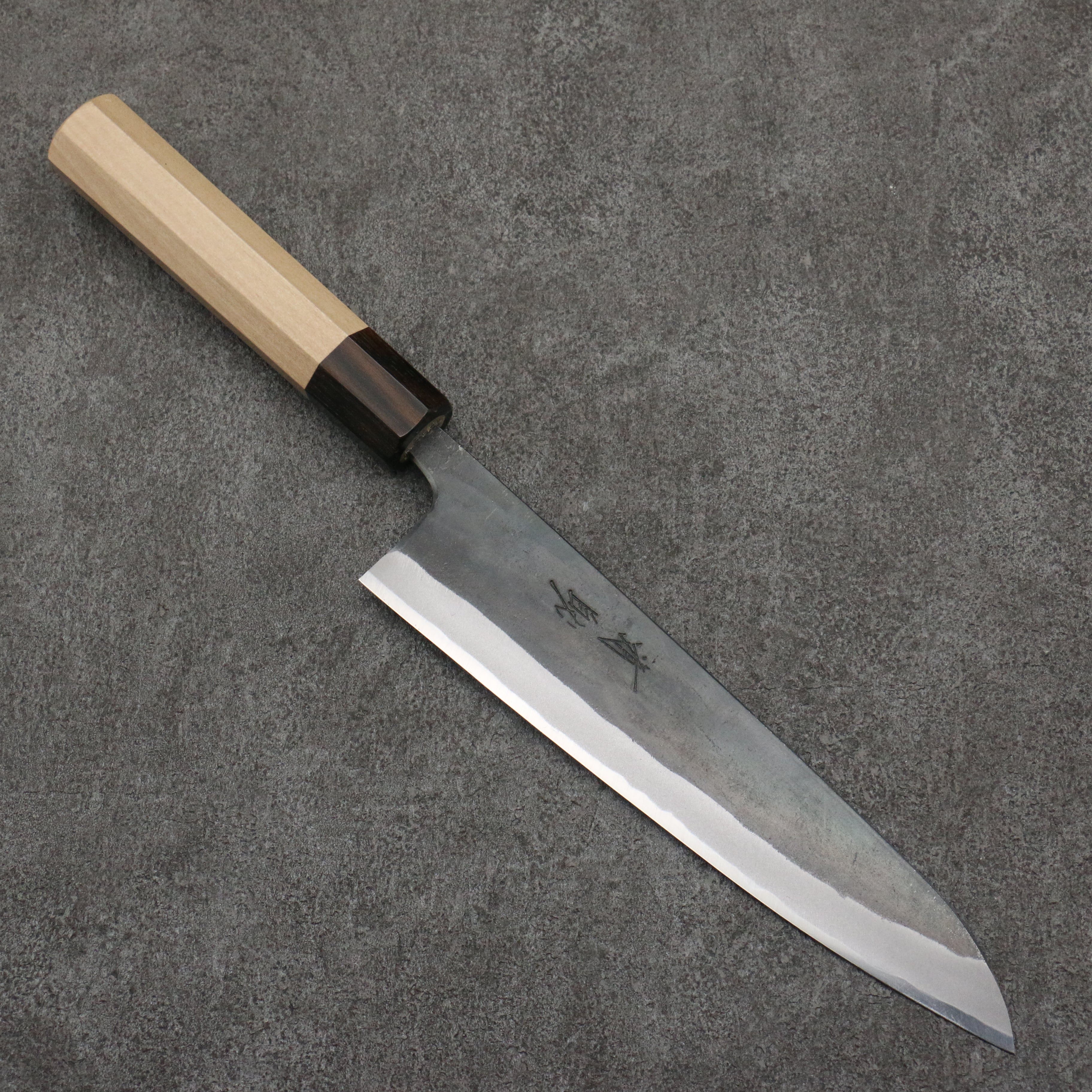 Seisuke Blue Steel No.1 Black Finished Gyuto 210mm Magnolia (Ferrule: Ebony) Handle - Japanny - Best Japanese Knife